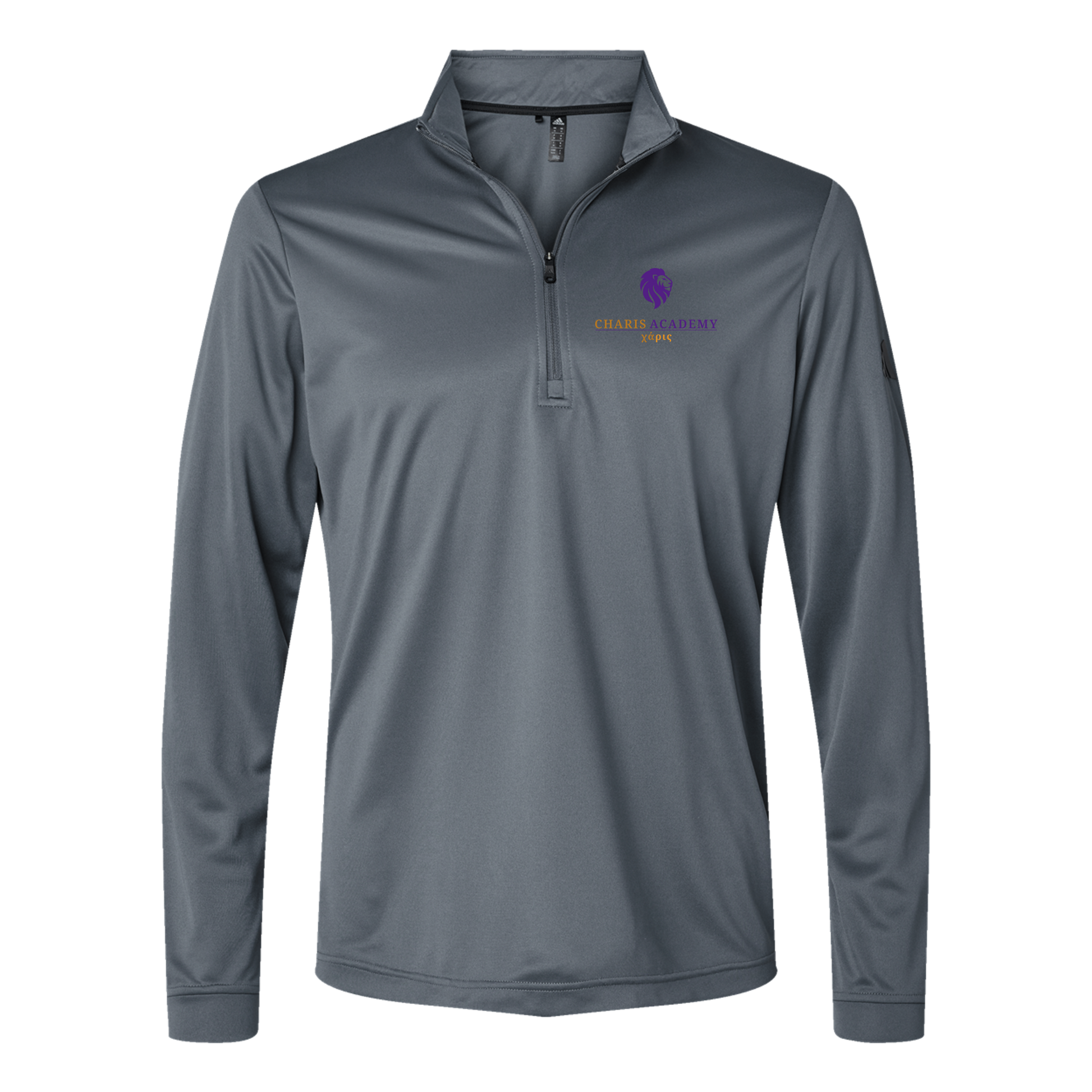 cahazleton-adidas-quarter-zip-embroidery-leftchest-A401-onix-flat-front