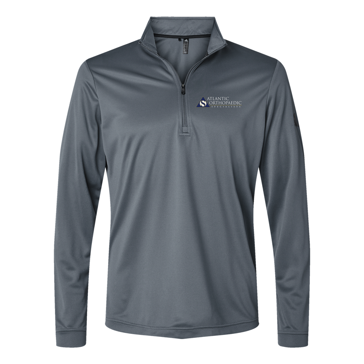 atlanticortho-adidas-quarter-zip-embroidery-leftchest-A401-onix-flat-front