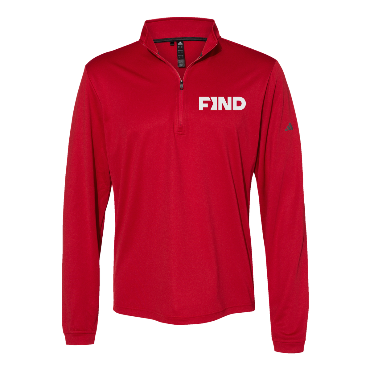findrealestate-adidas-quarter-zip-embroidery-leftchest-A401-powerred-flat-front