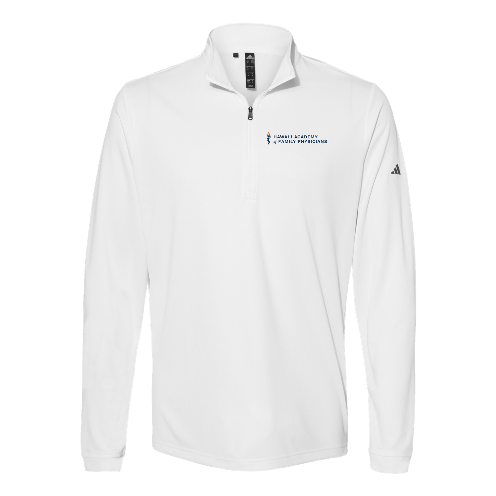 hafp-adidas-quarter-zip-embroidery-leftchest-A401-white-flat-front