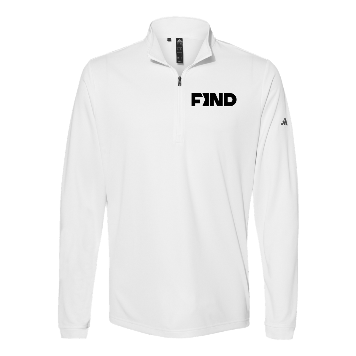 findrealestate-adidas-quarter-zip-embroidery-leftchest-A401-white-flat-front