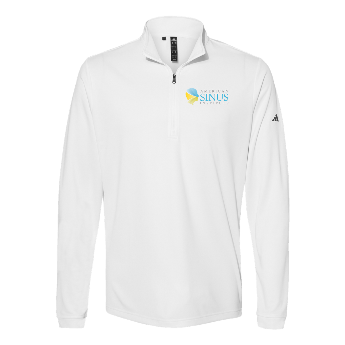 americansinus-adidas-quarter-zip-embroidery-leftchest-A401-white-flat-front