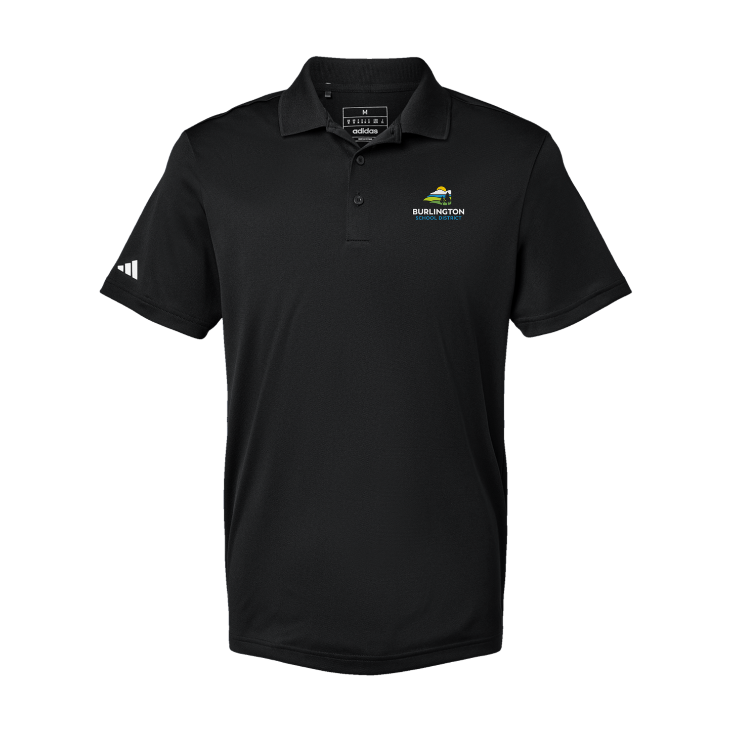 bsdvt-adidas-mens-sport-polo-shirt-embroidery-leftchest-A430-black-flat-front