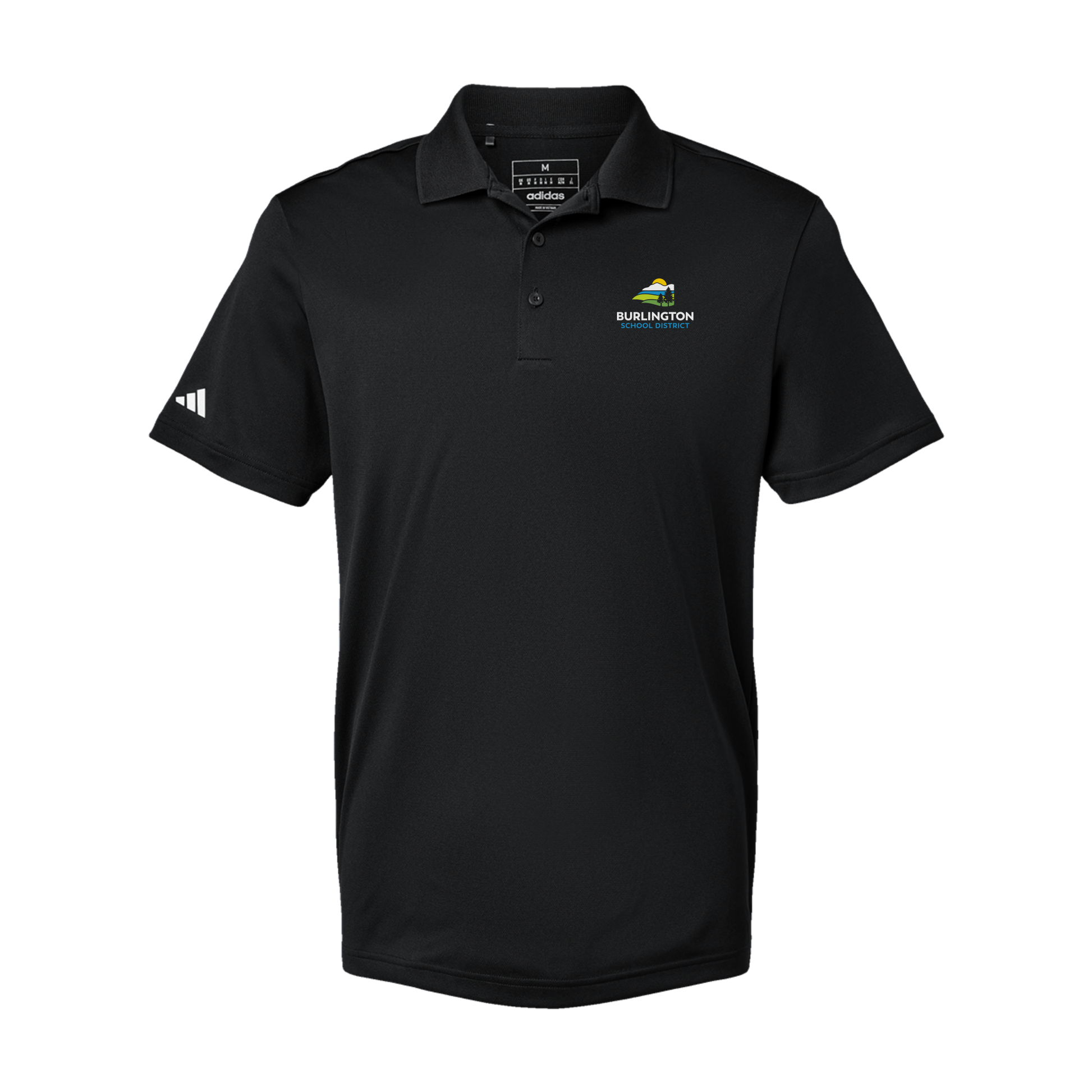 bsdvt-adidas-mens-sport-polo-shirt-embroidery-leftchest-A430-black-flat-front