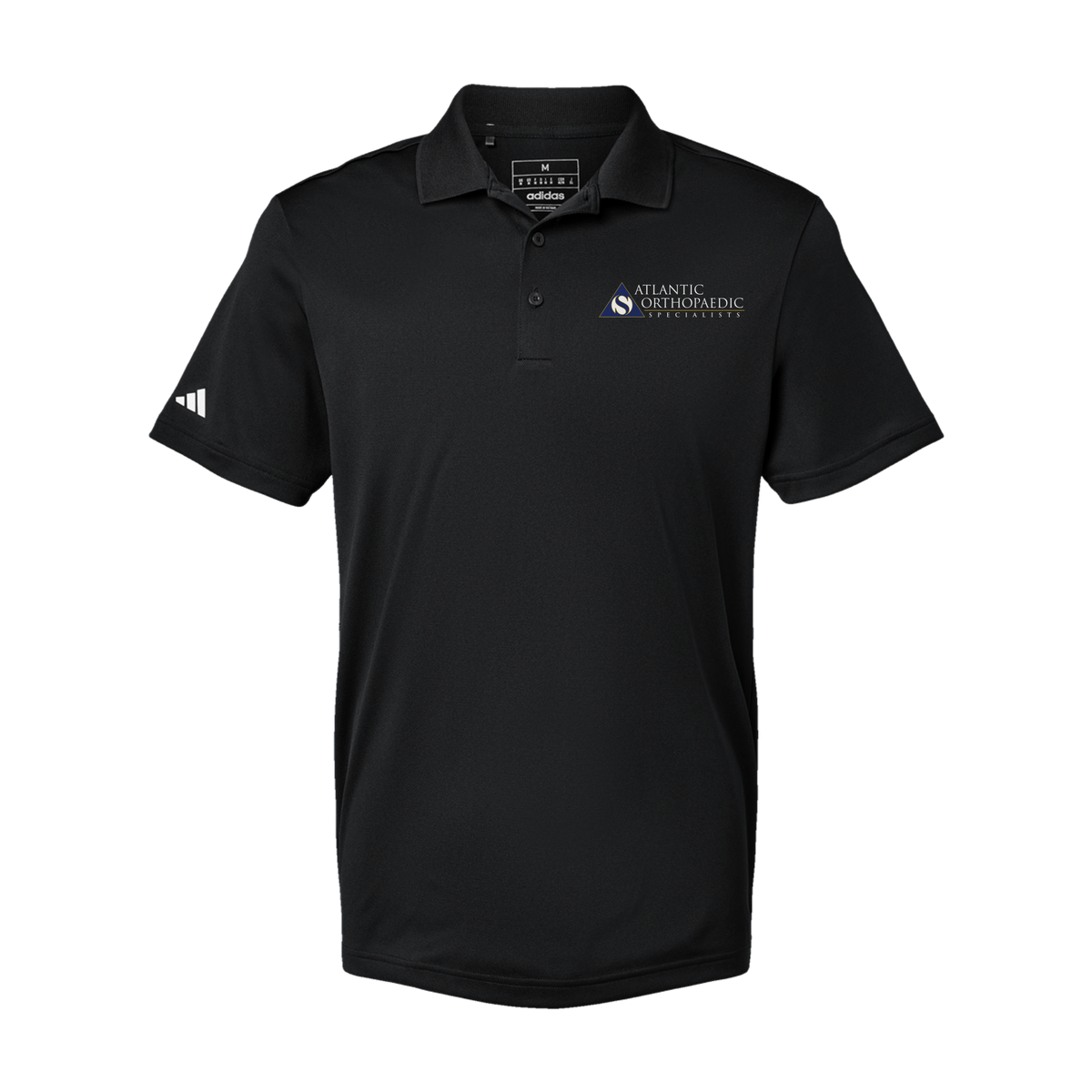 atlanticortho-adidas-mens-sport-polo-shirt-embroidery-leftchest-A430-black-flat-front