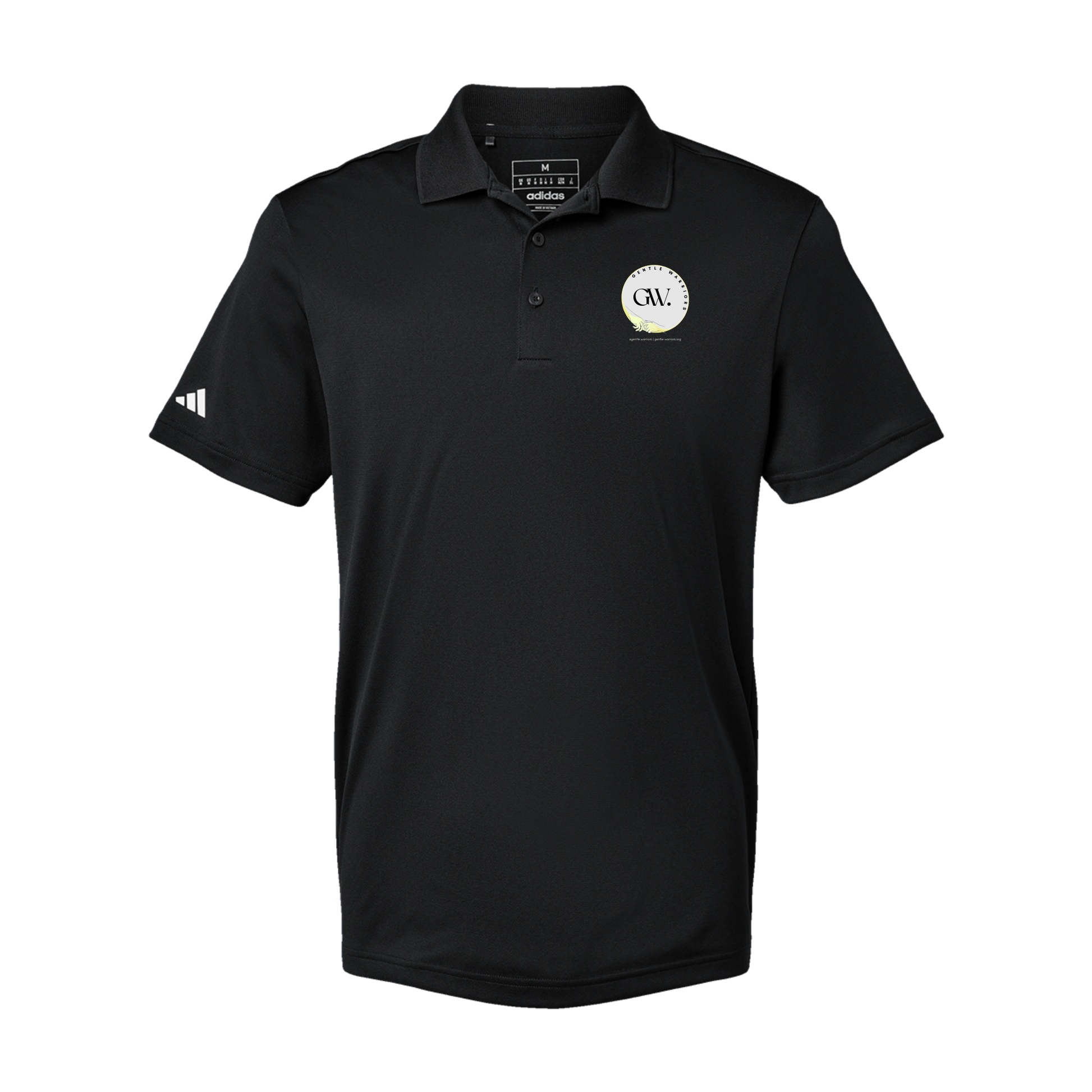 gentle-warriors-adidas-mens-sport-polo-shirt-embroidery-leftchest-A430-black-flat-front