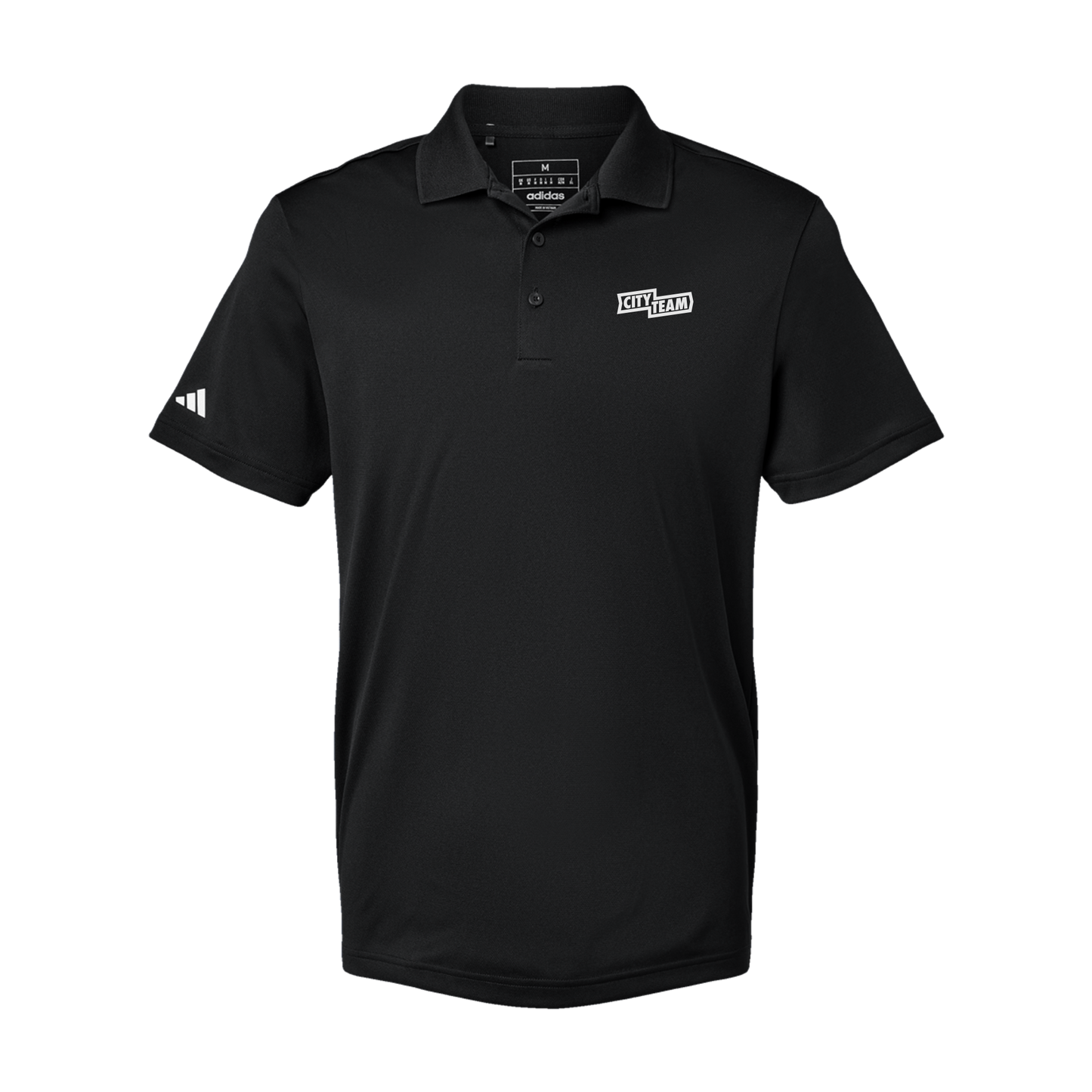 cityteam-adidas-mens-sport-polo-shirt-embroidery-leftchest-A430-black-flat-front