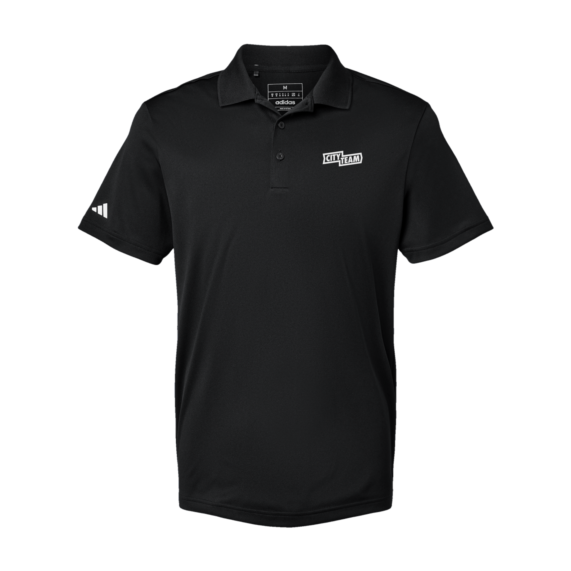 cityteam-adidas-mens-sport-polo-shirt-embroidery-leftchest-A430-black-flat-front