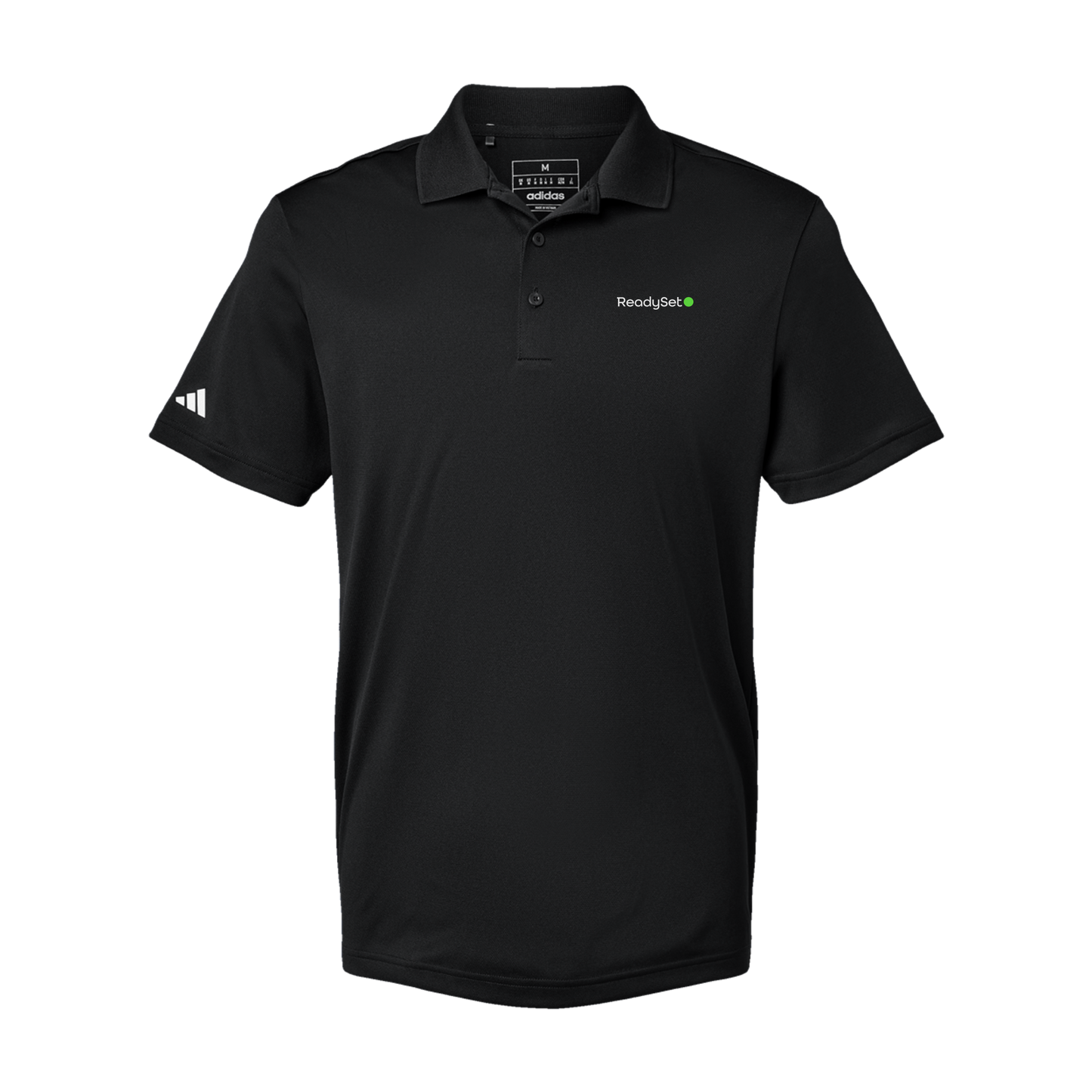 readysetsurgical-adidas-mens-sport-polo-shirt-embroidery-leftchest-A430-black-flat-front