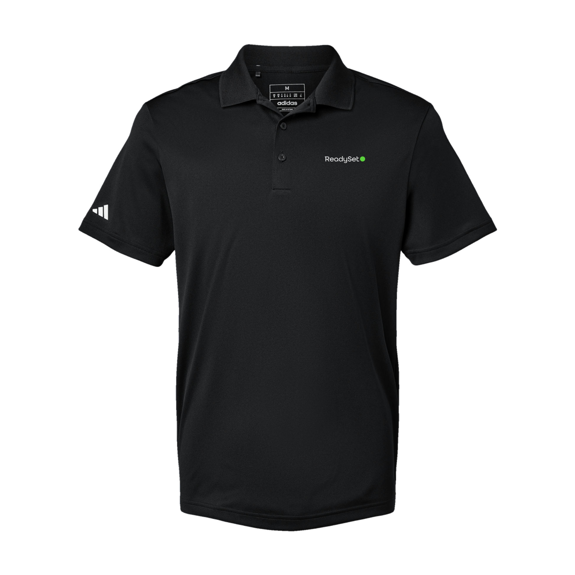 readysetsurgical-adidas-mens-sport-polo-shirt-embroidery-leftchest-A430-black-flat-front