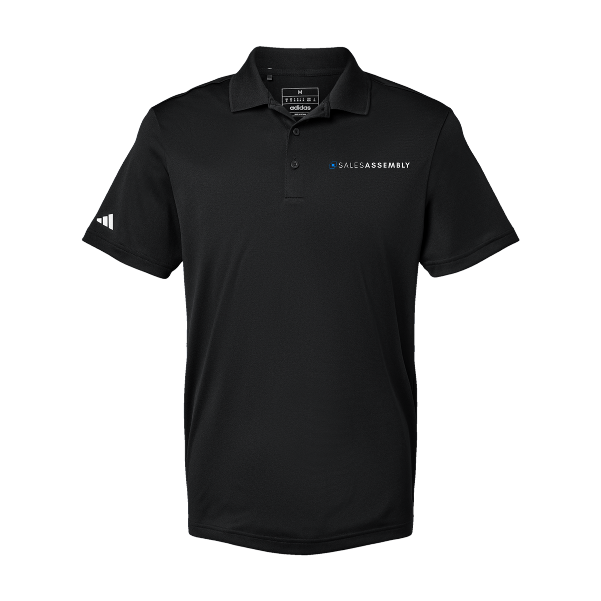 salesassembly-adidas-mens-sport-polo-shirt-embroidery-leftchest-A430-black-flat-front