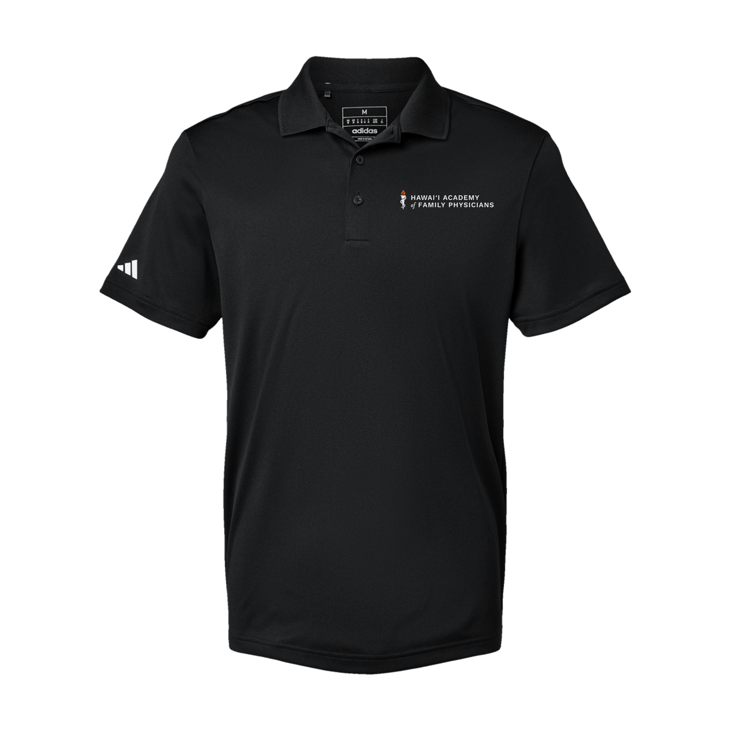 hafp-adidas-mens-sport-polo-shirt-embroidery-leftchest-A430-black-flat-front