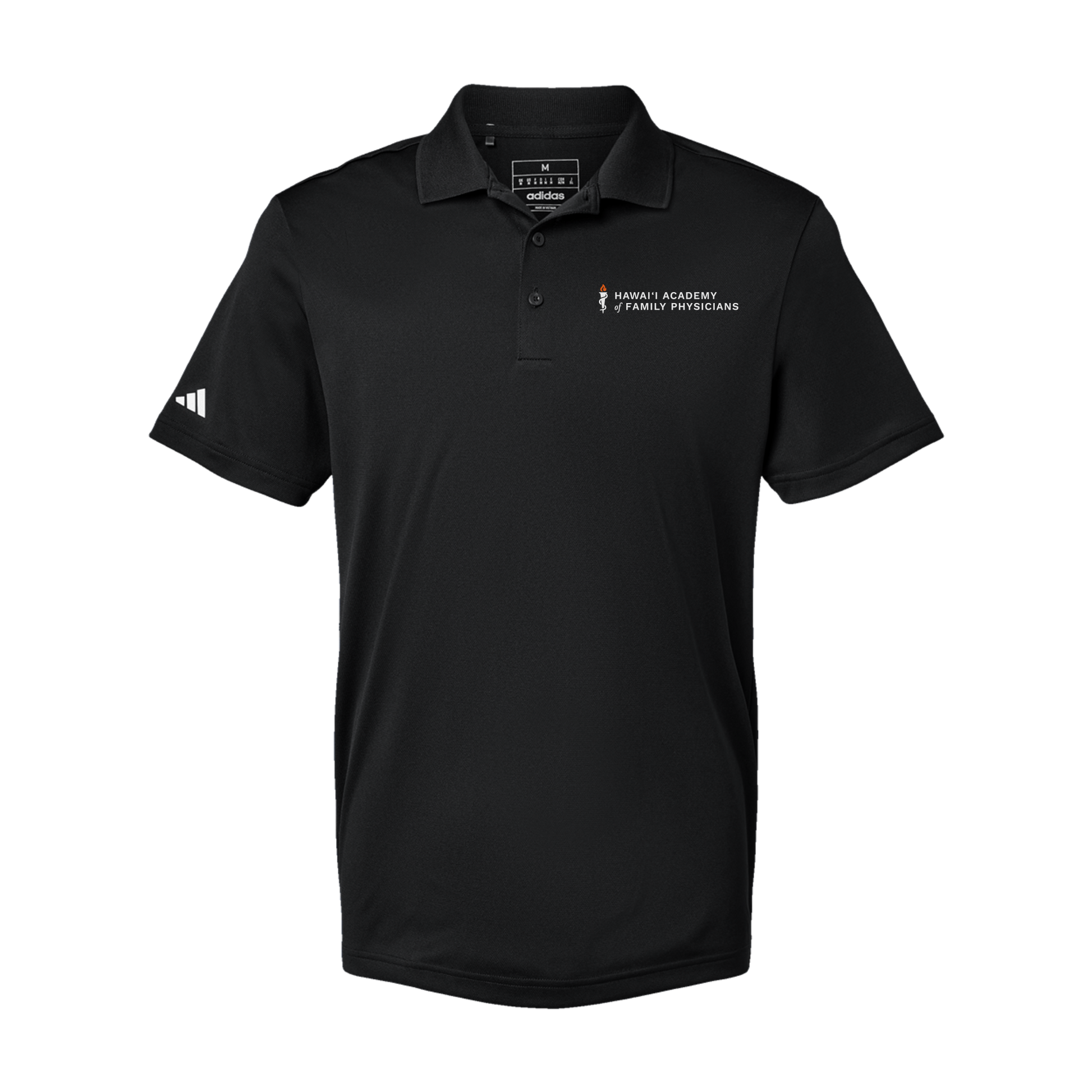 hafp-adidas-mens-sport-polo-shirt-embroidery-leftchest-A430-black-flat-front