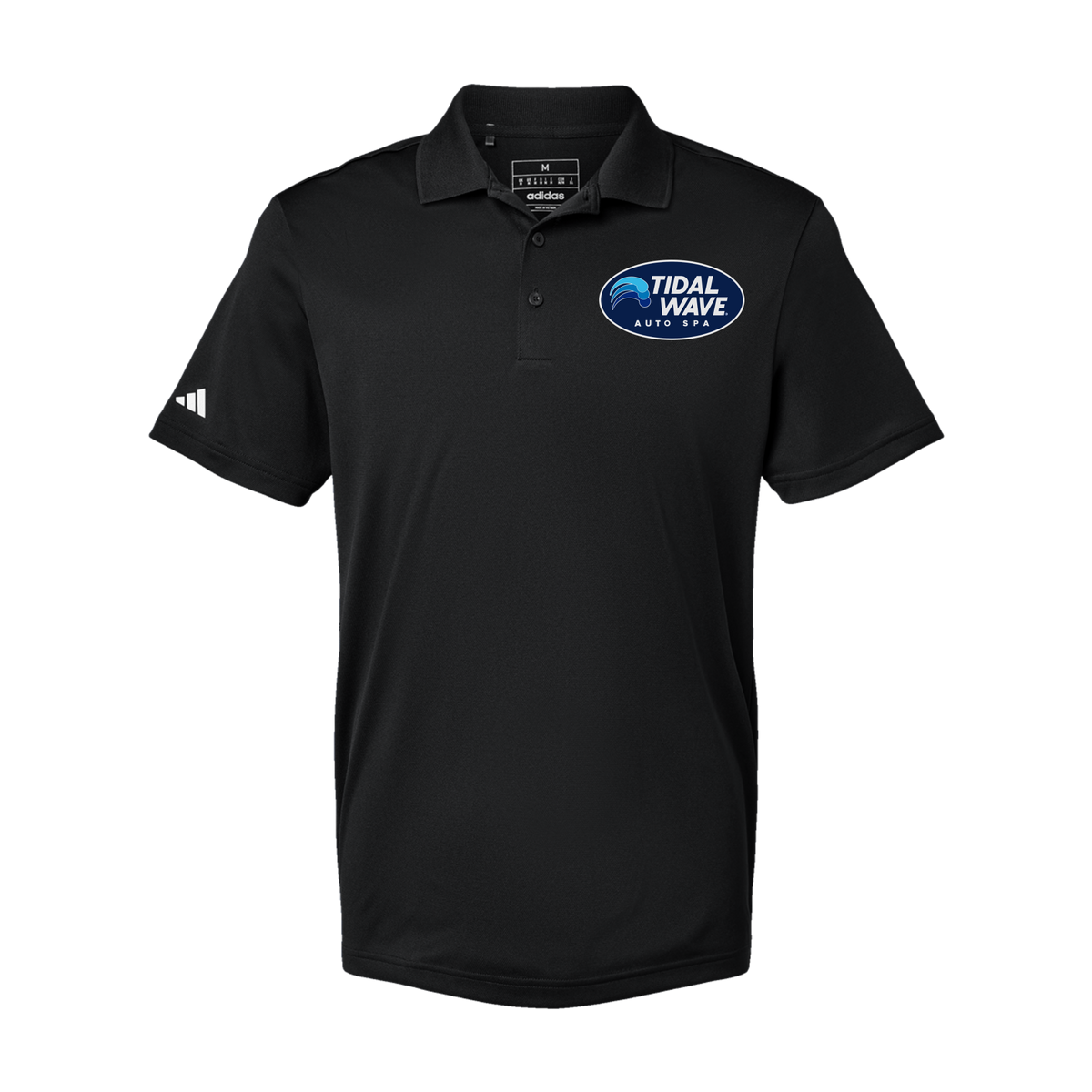 tidalwaveautospa-adidas-mens-sport-polo-shirt-embroidery-leftchest-A430-black-flat-front