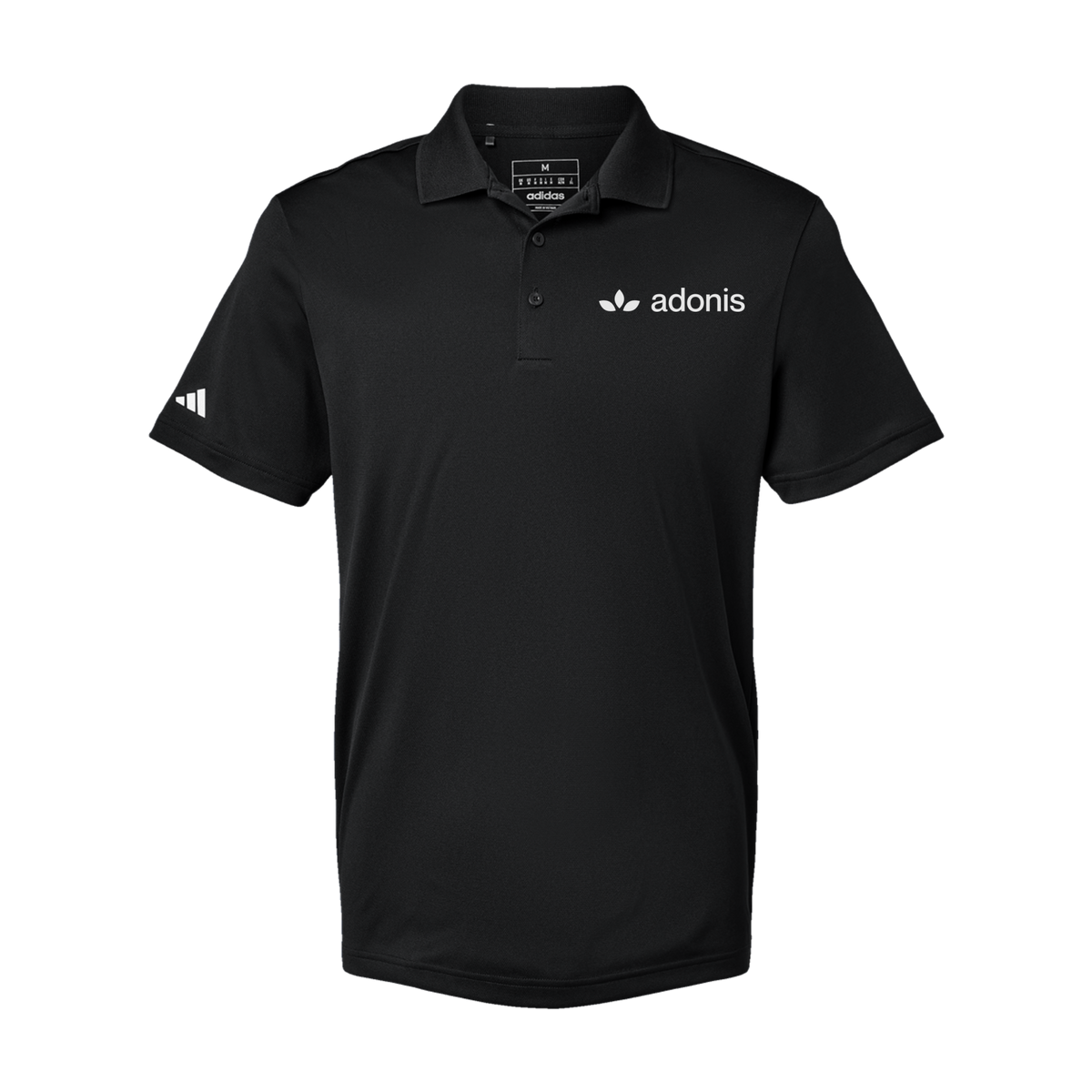 adonis-adidas-mens-sport-polo-shirt-embroidery-leftchest-A430-black-flat-front