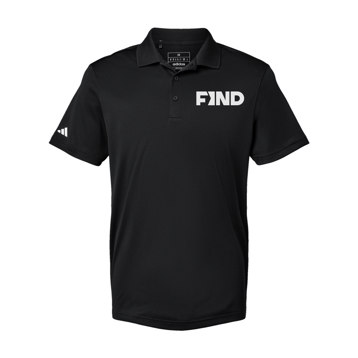 findrealestate-adidas-mens-sport-polo-shirt-embroidery-leftchest-A430-black-flat-front