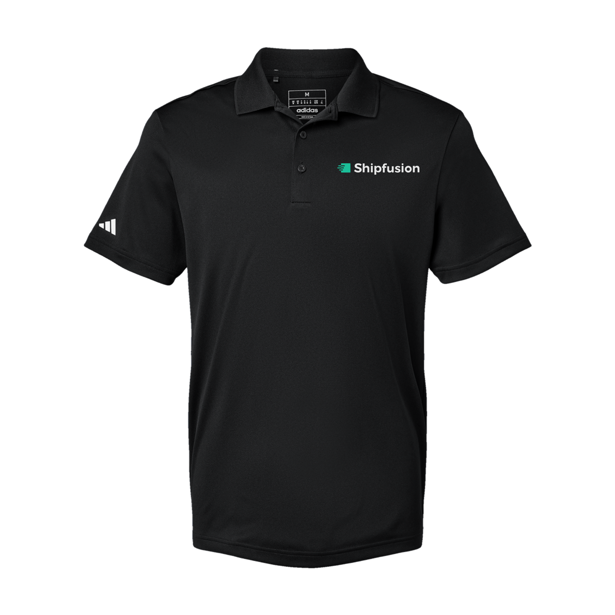 shipfusion-adidas-mens-sport-polo-shirt-embroidery-leftchest-A430-black-flat-front