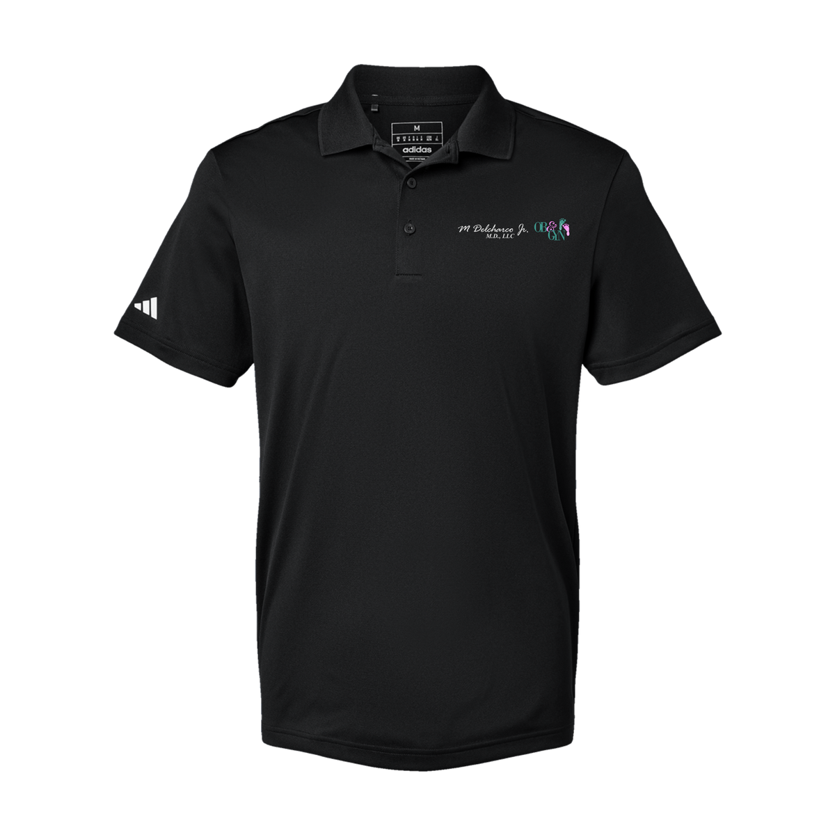 delcharco-adidas-mens-sport-polo-shirt-embroidery-leftchest-A430-black-flat-front