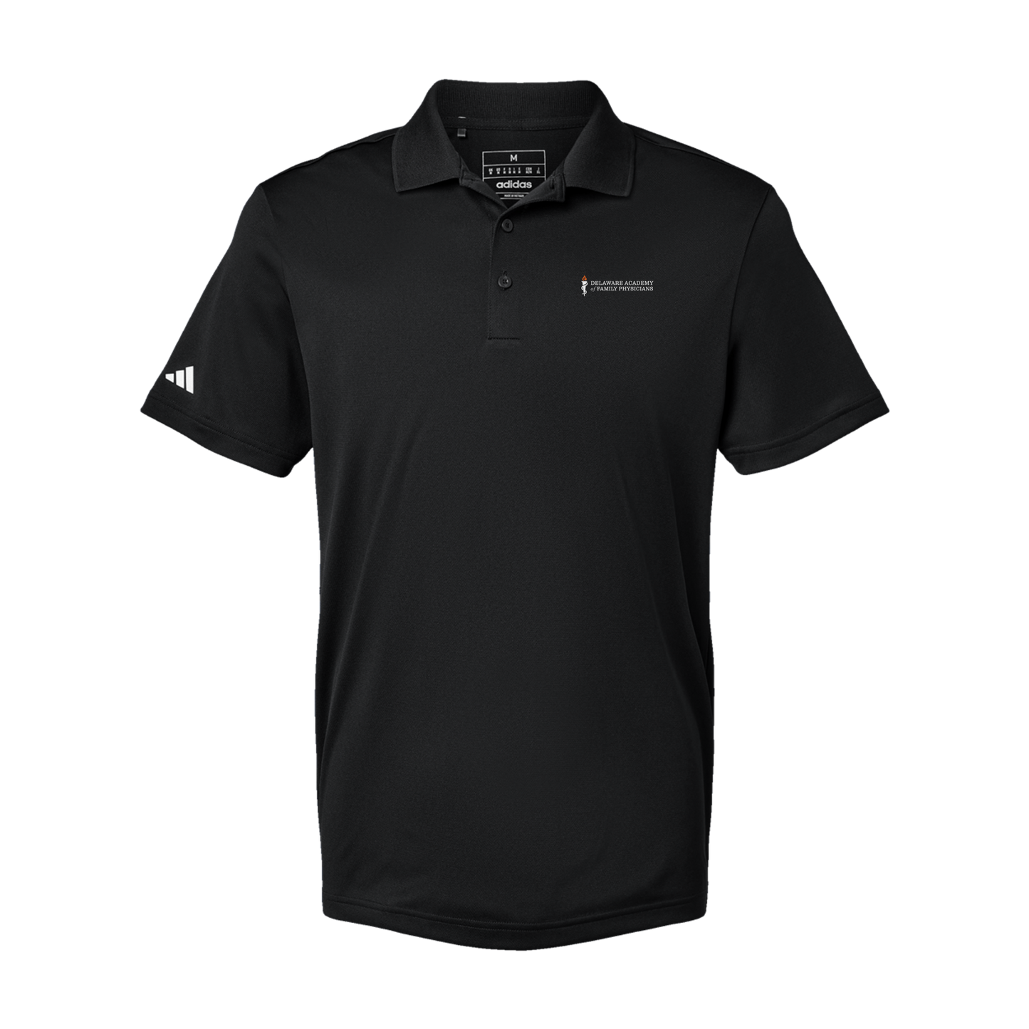 delfamdoc-adidas-mens-sport-polo-shirt-embroidery-leftchest-A430-black-flat-front