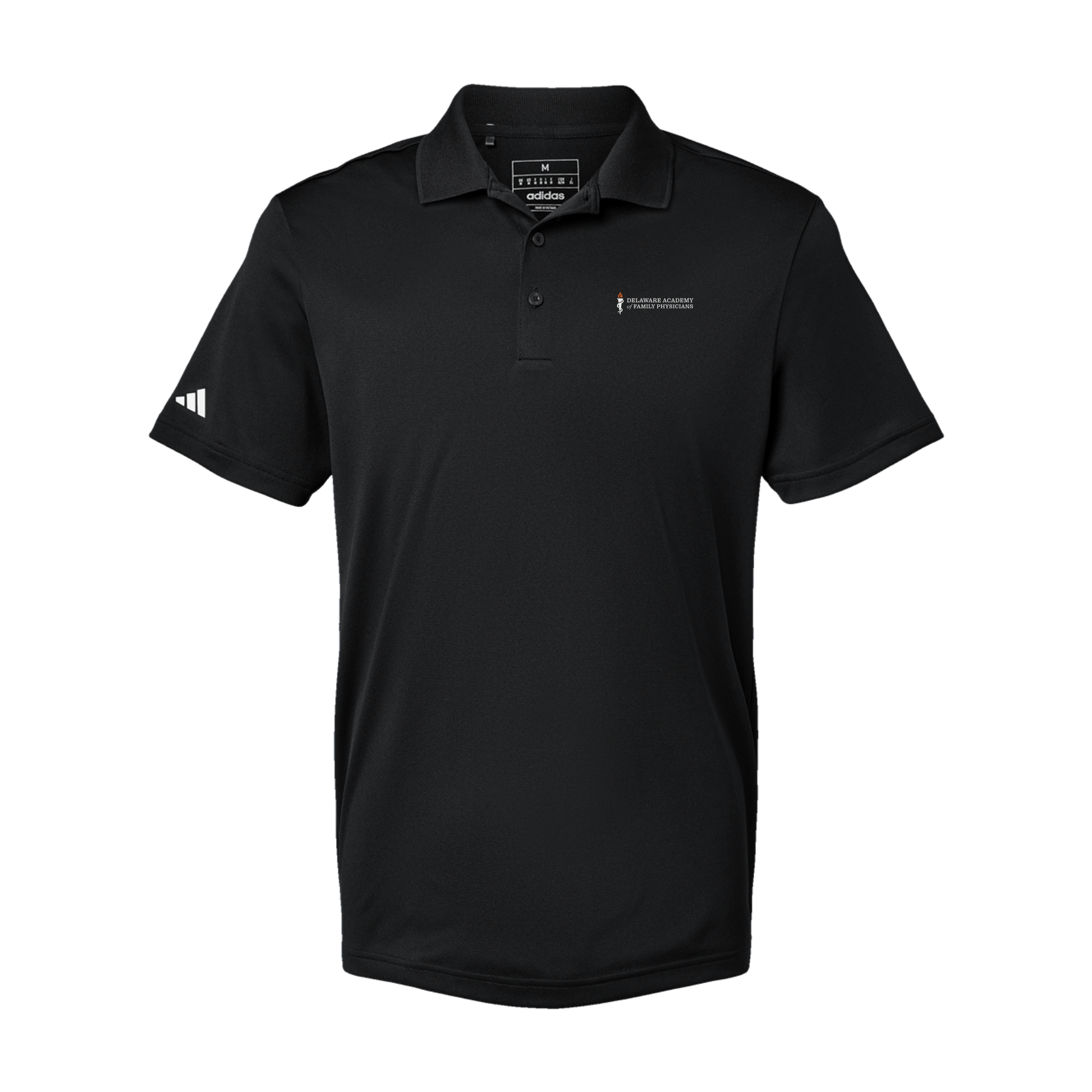 delfamdoc-adidas-mens-sport-polo-shirt-embroidery-leftchest-A430-black-flat-front