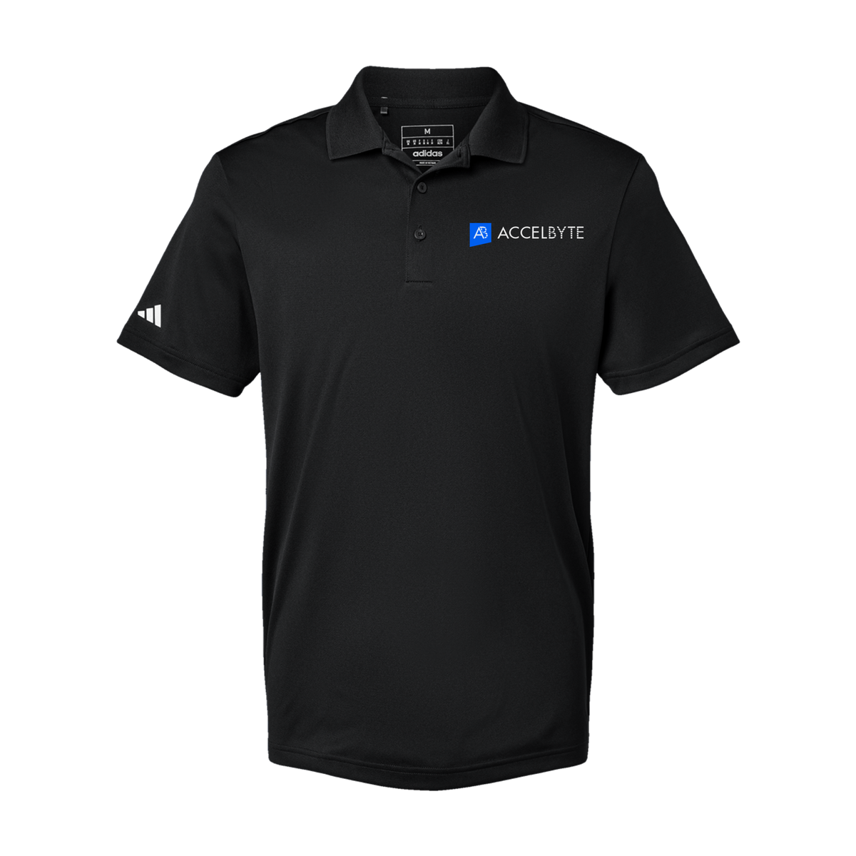 accelbyte-adidas-mens-sport-polo-shirt-embroidery-leftchest-A430-black-flat-front