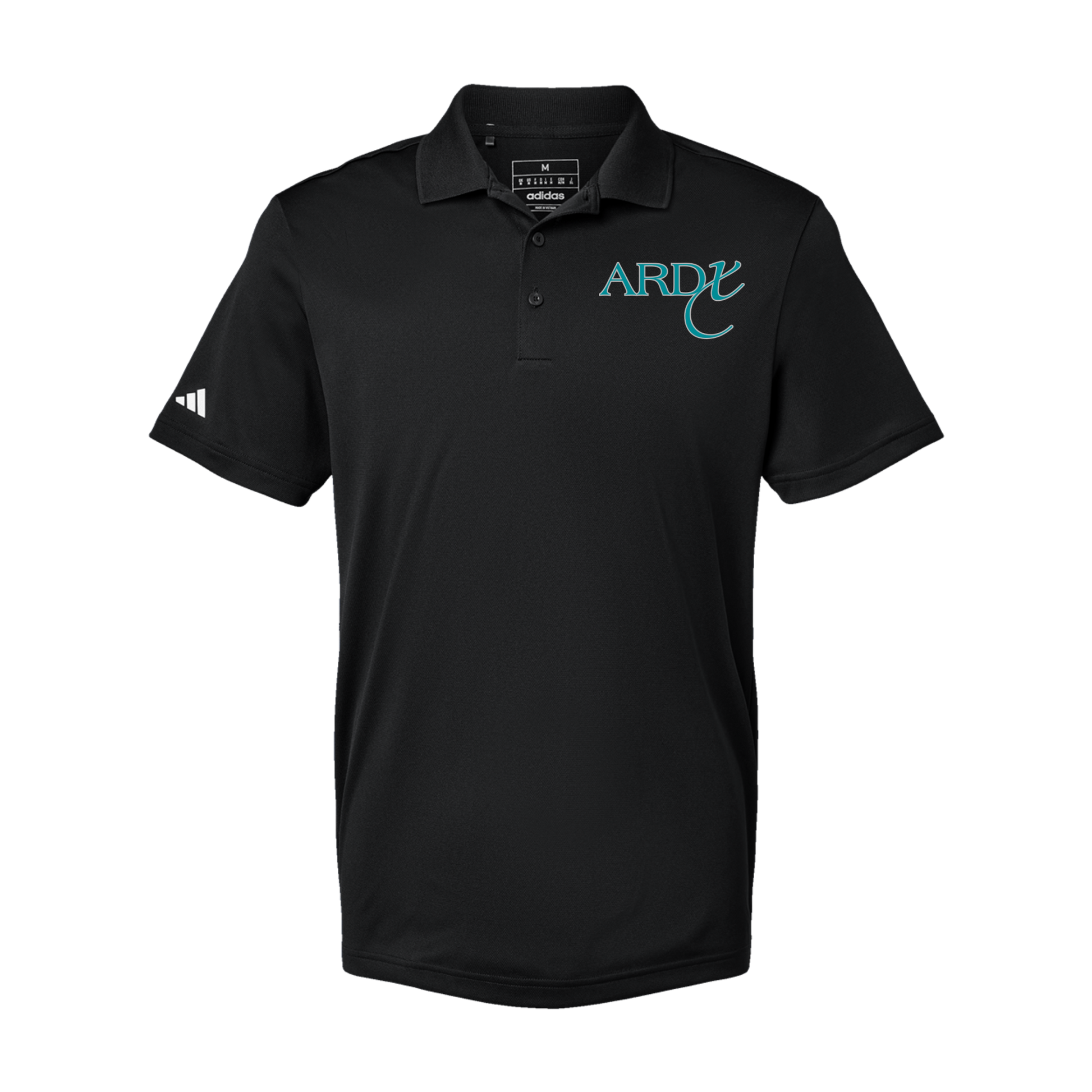 ardx-adidas-mens-sport-polo-shirt-embroidery-leftchest-A430-black-flat-front
