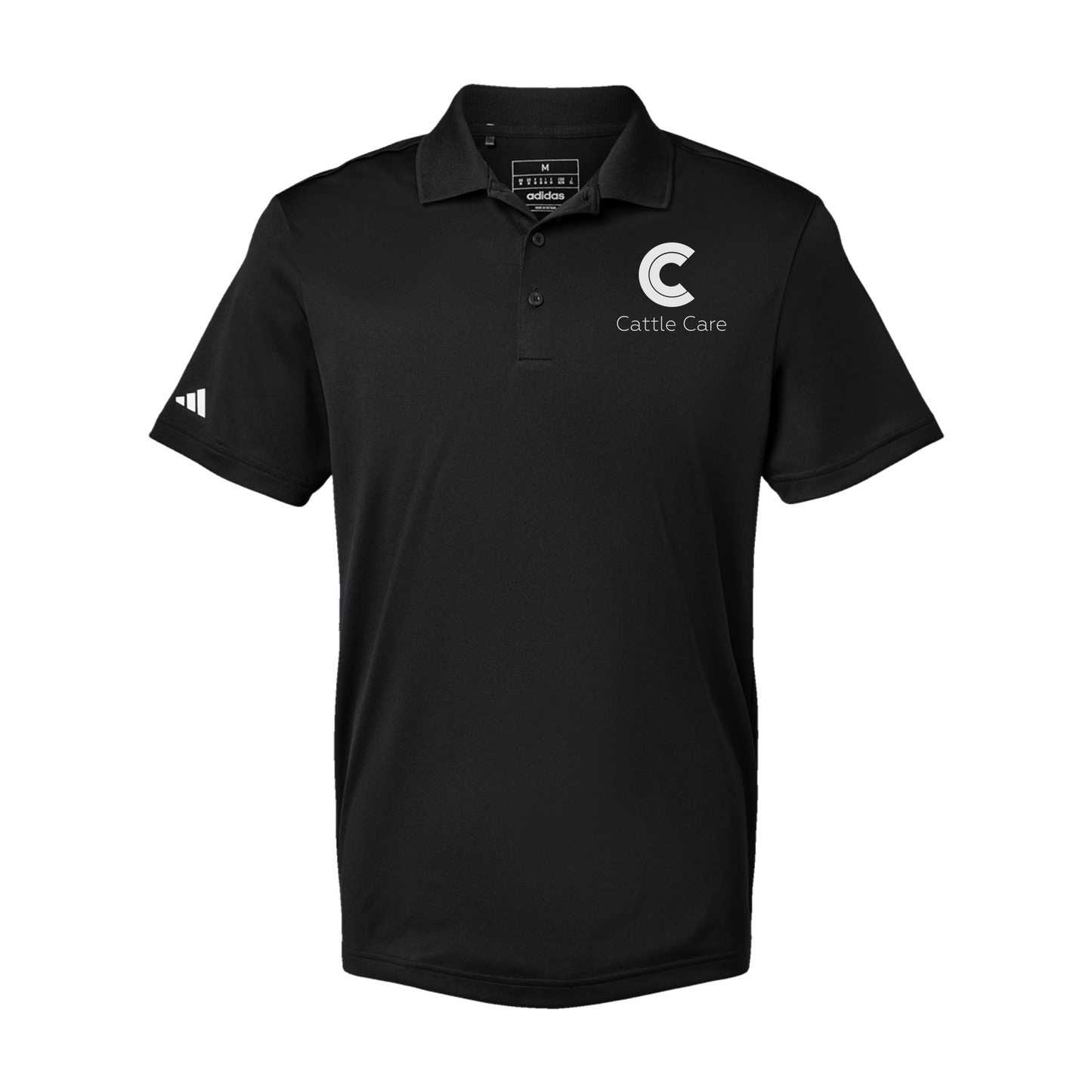cattle-care-adidas-mens-sport-polo-shirt-embroidery-leftchest-A430-black-flat-front