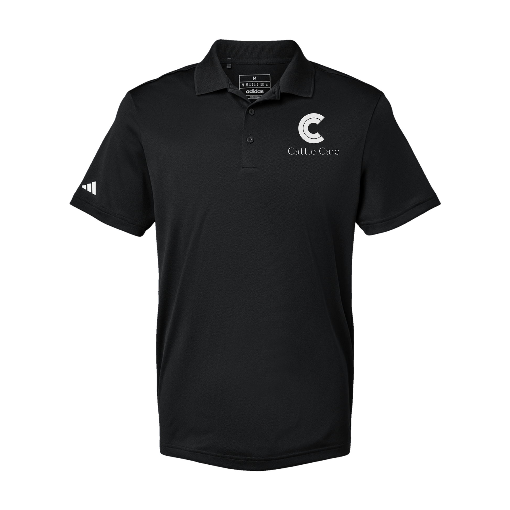 cattle-care-adidas-mens-sport-polo-shirt-embroidery-leftchest-A430-black-flat-front