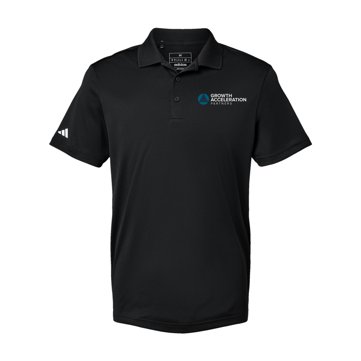 growthaccelerationpartners-adidas-mens-sport-polo-shirt-embroidery-leftchest-A430-black-flat-front