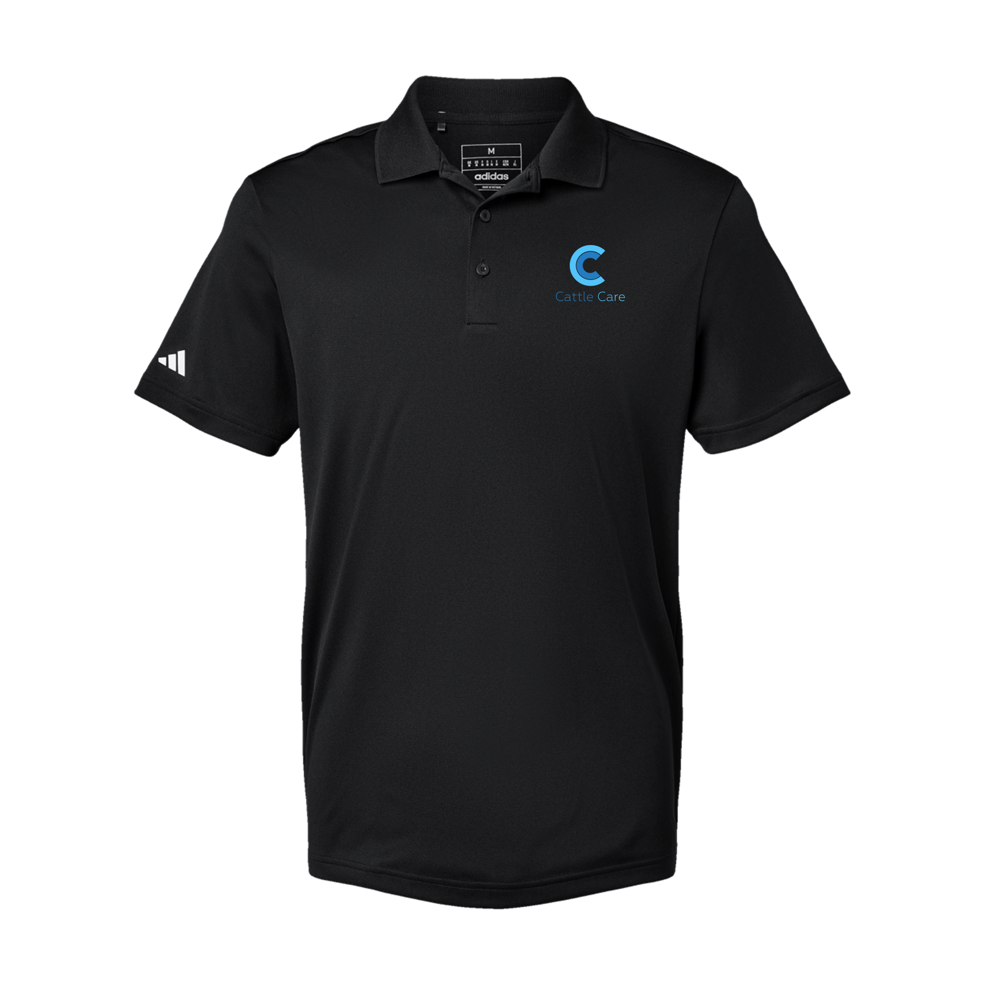cattle-care-adidas-mens-sport-polo-shirt-embroidery-leftchest-A430-black-flat-front