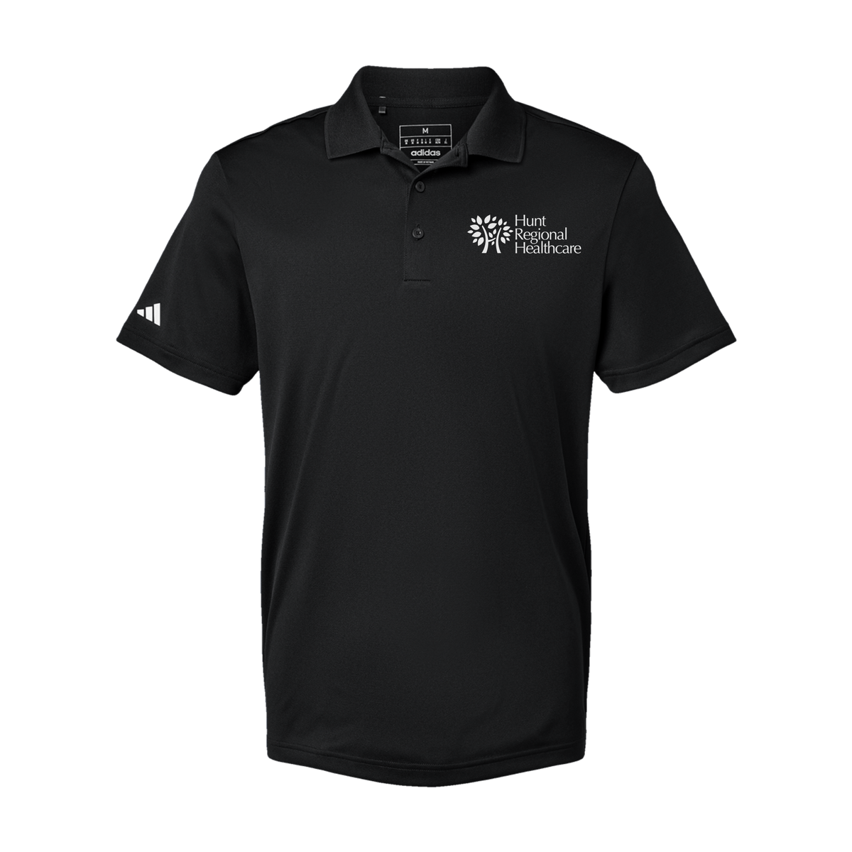 huntregional-adidas-mens-sport-polo-shirt-embroidery-leftchest-A430-black-flat-front