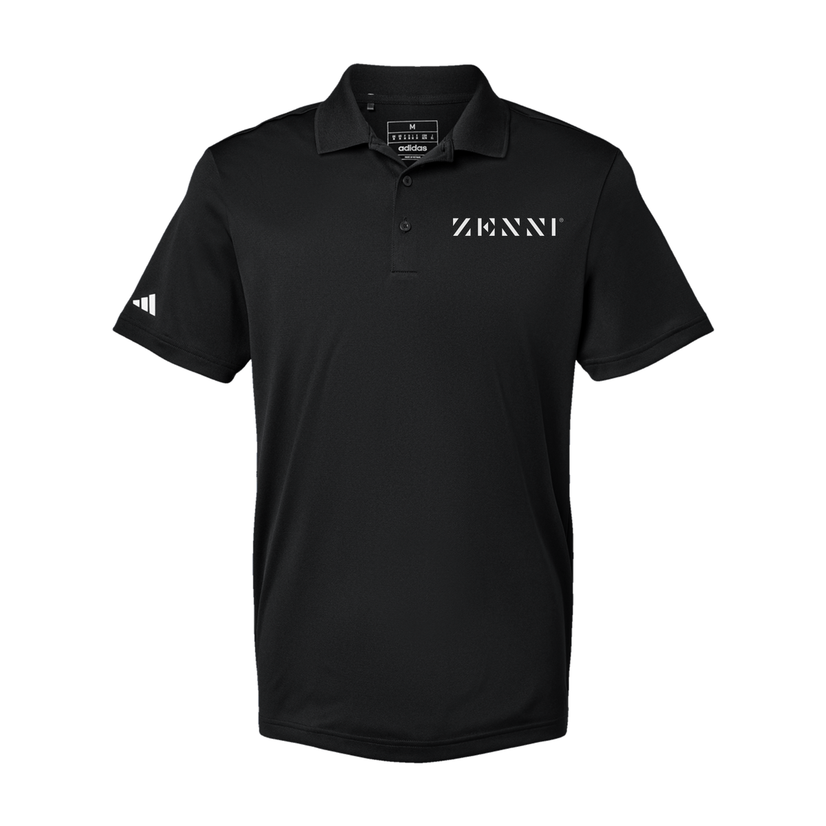 zennioptical-adidas-mens-sport-polo-shirt-embroidery-leftchest-A430-black-flat-front