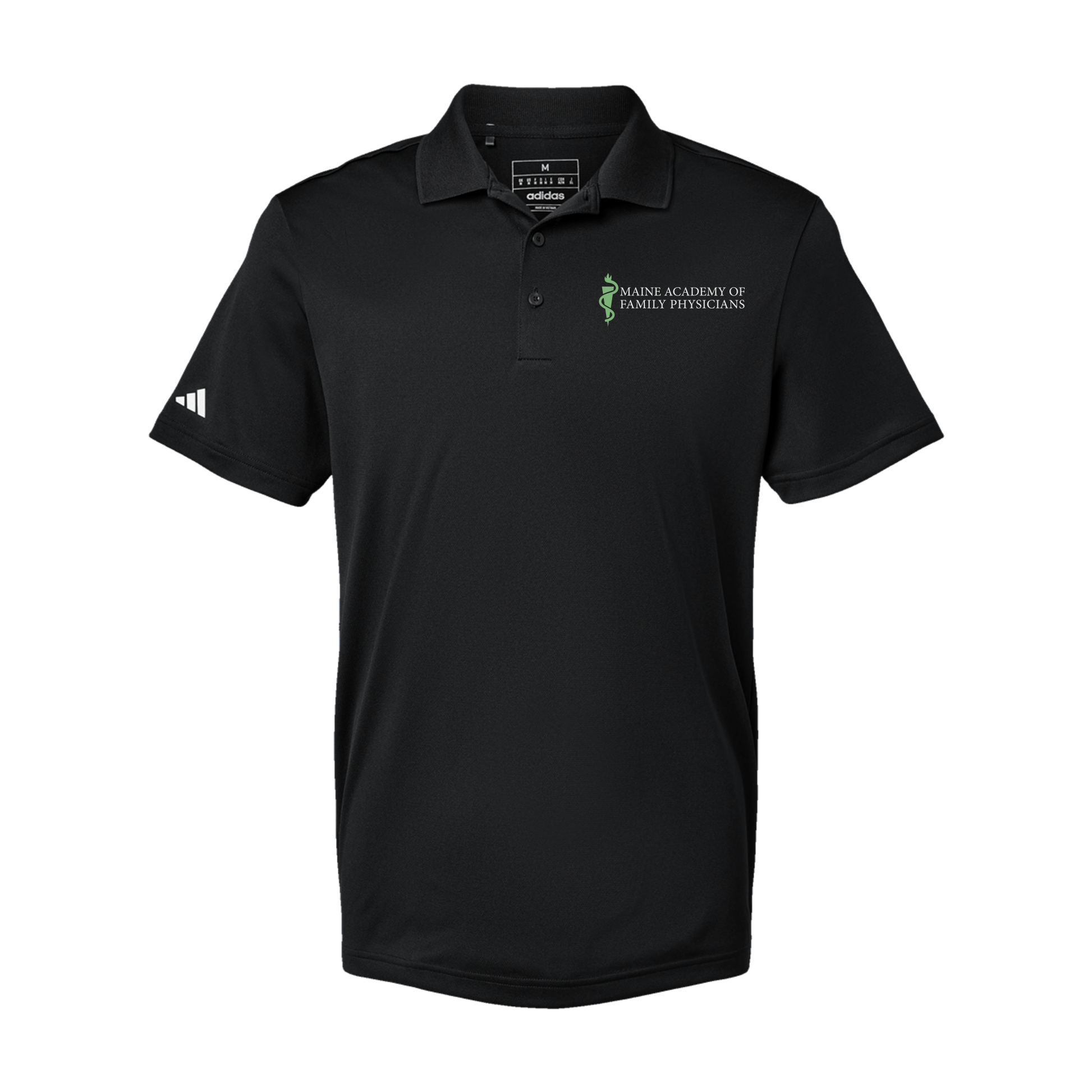 maineafp-adidas-mens-sport-polo-shirt-embroidery-leftchest-A430-black-flat-front