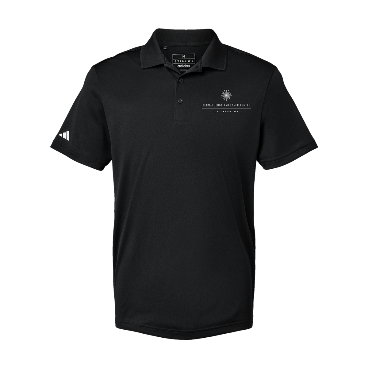 dermatologylaserok-adidas-mens-sport-polo-shirt-embroidery-leftchest-A430-black-flat-front