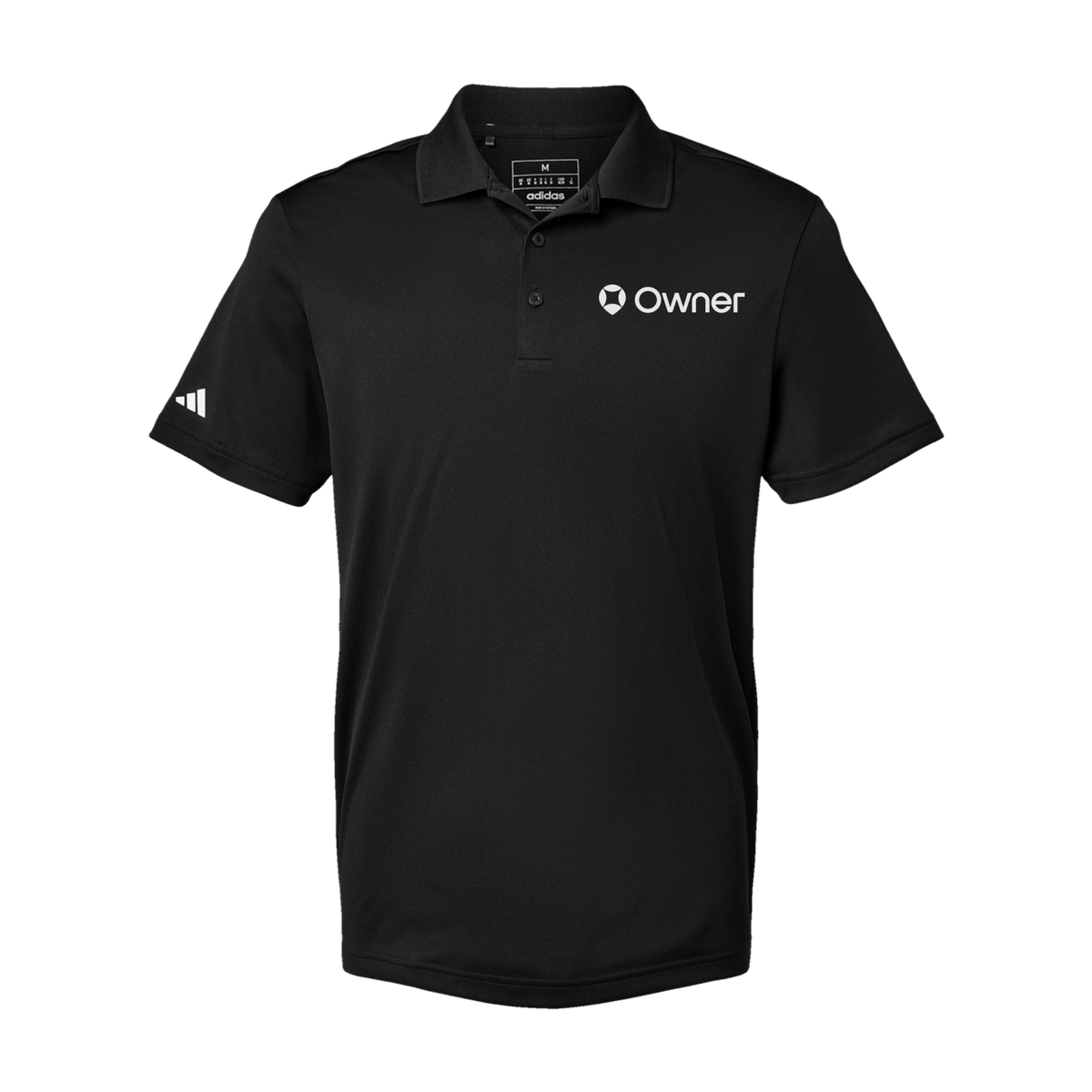 owner-adidas-mens-sport-polo-shirt-embroidery-leftchest-A430-black-flat-front