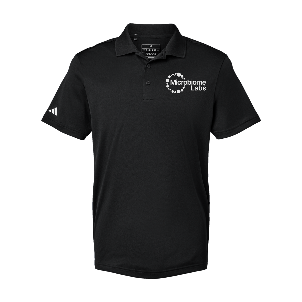 microbiomelabs-adidas-mens-sport-polo-shirt-embroidery-leftchest-A430-black-flat-front