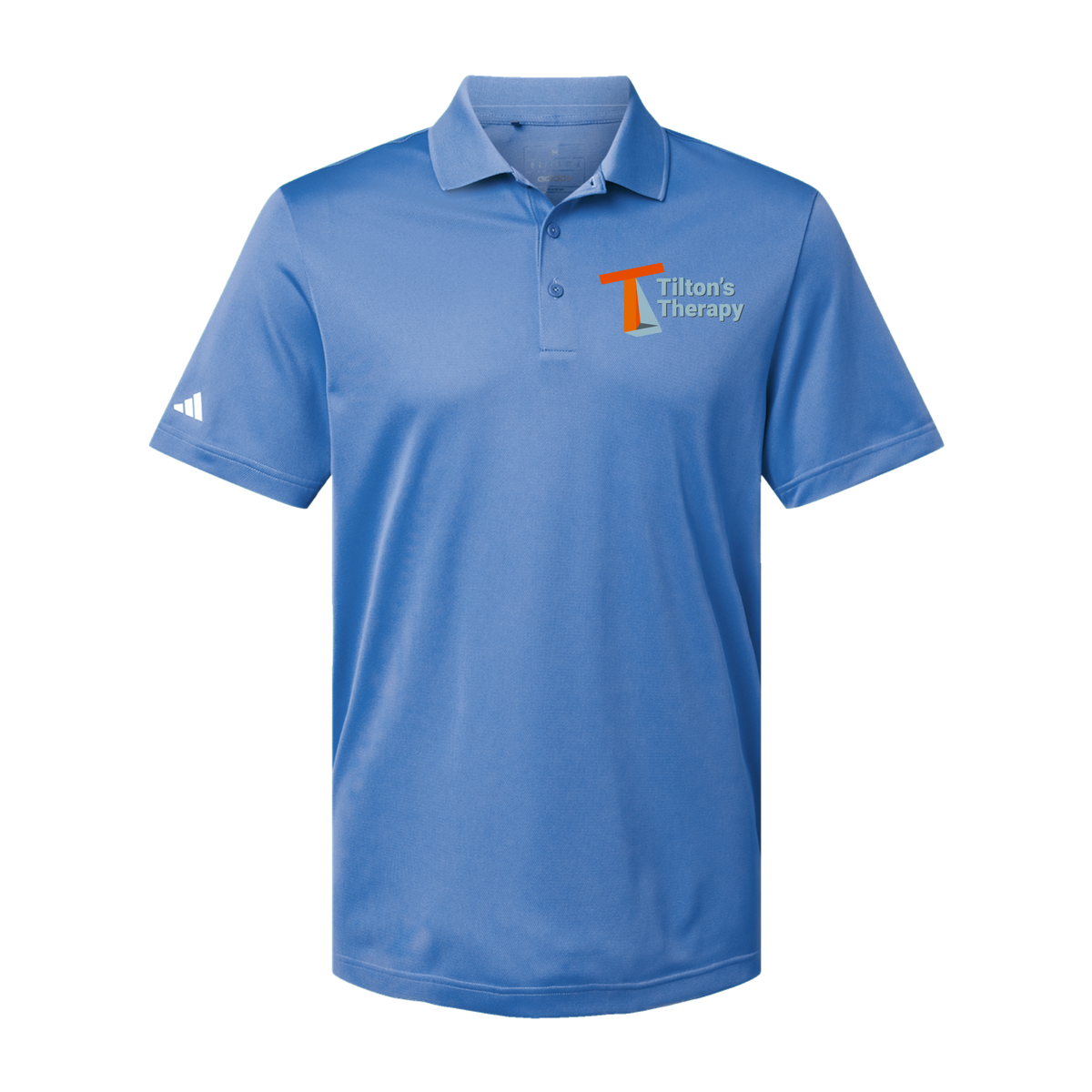 tiltonstherapy-adidas-mens-sport-polo-shirt-embroidery-leftchest-A430-bluefusion-flat-front