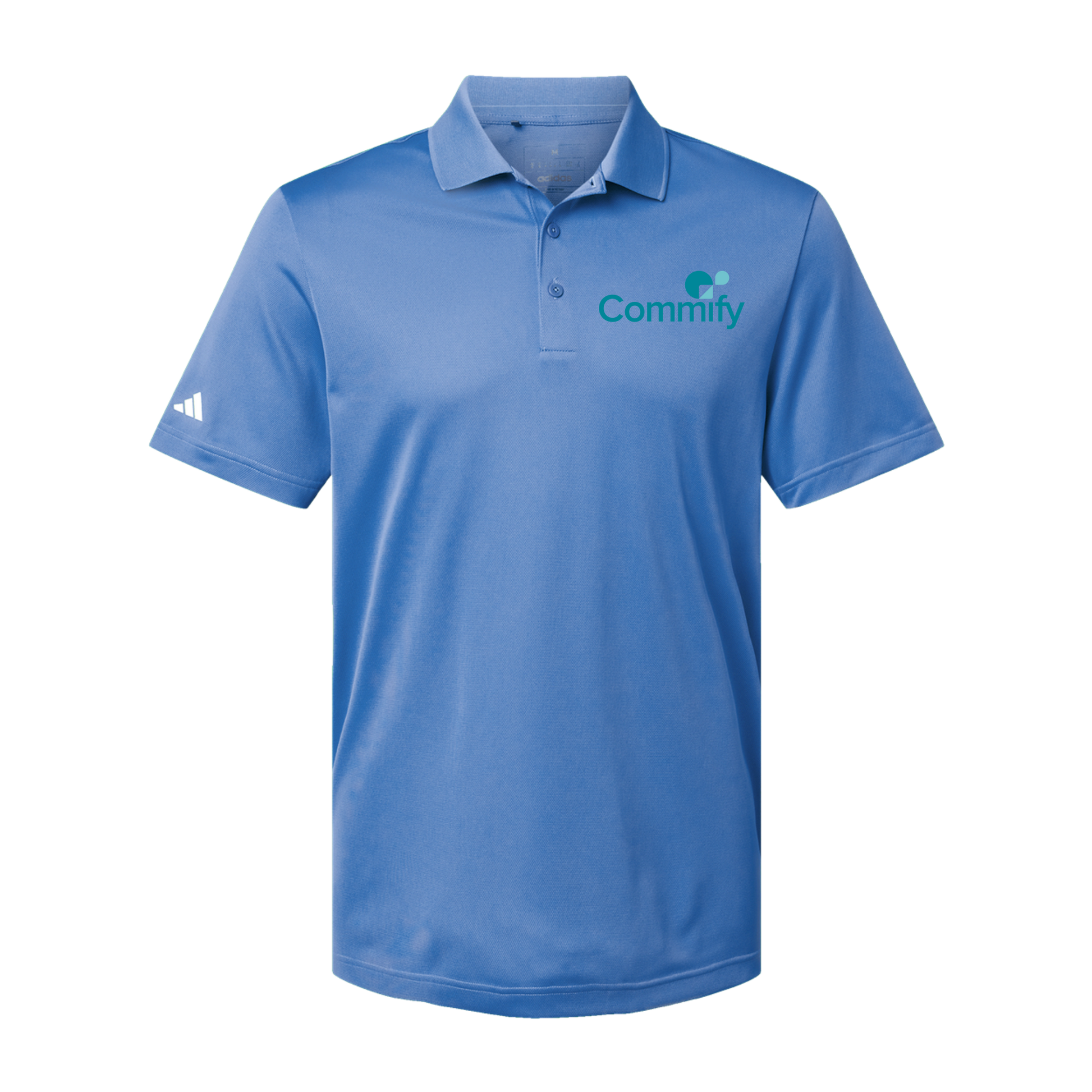 commify-adidas-mens-sport-polo-shirt-embroidery-leftchest-A430-bluefusion-flat-front