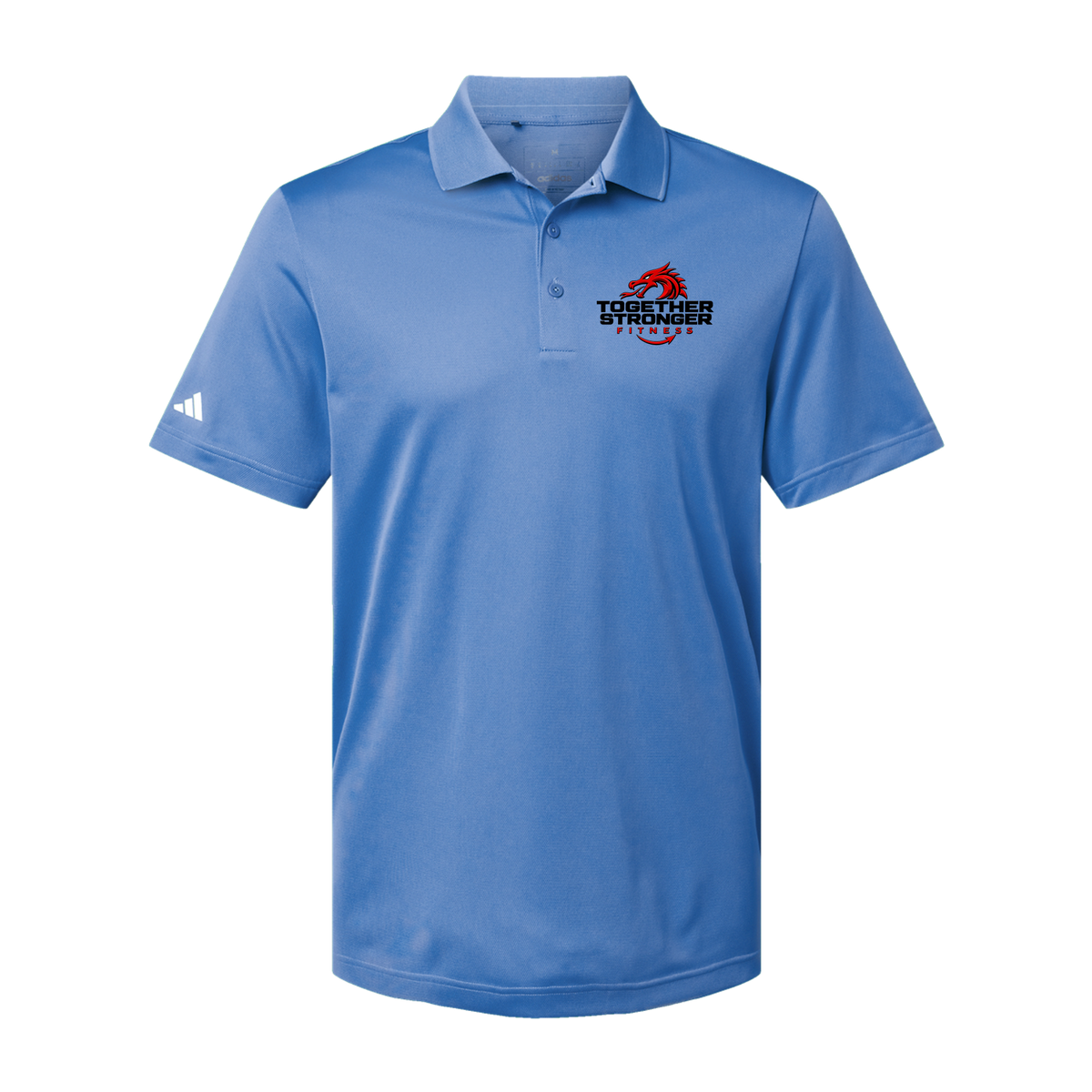 togetherstrongerfitness-adidas-mens-sport-polo-shirt-embroidery-leftchest-A430-bluefusion-flat-front