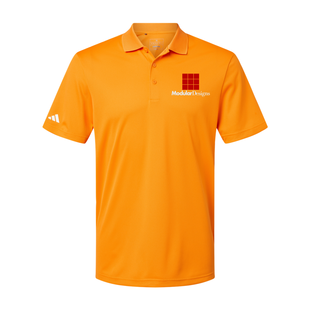 modulardesignsflooring-adidas-mens-sport-polo-shirt-embroidery-leftchest-A430-brightorange-flat-front