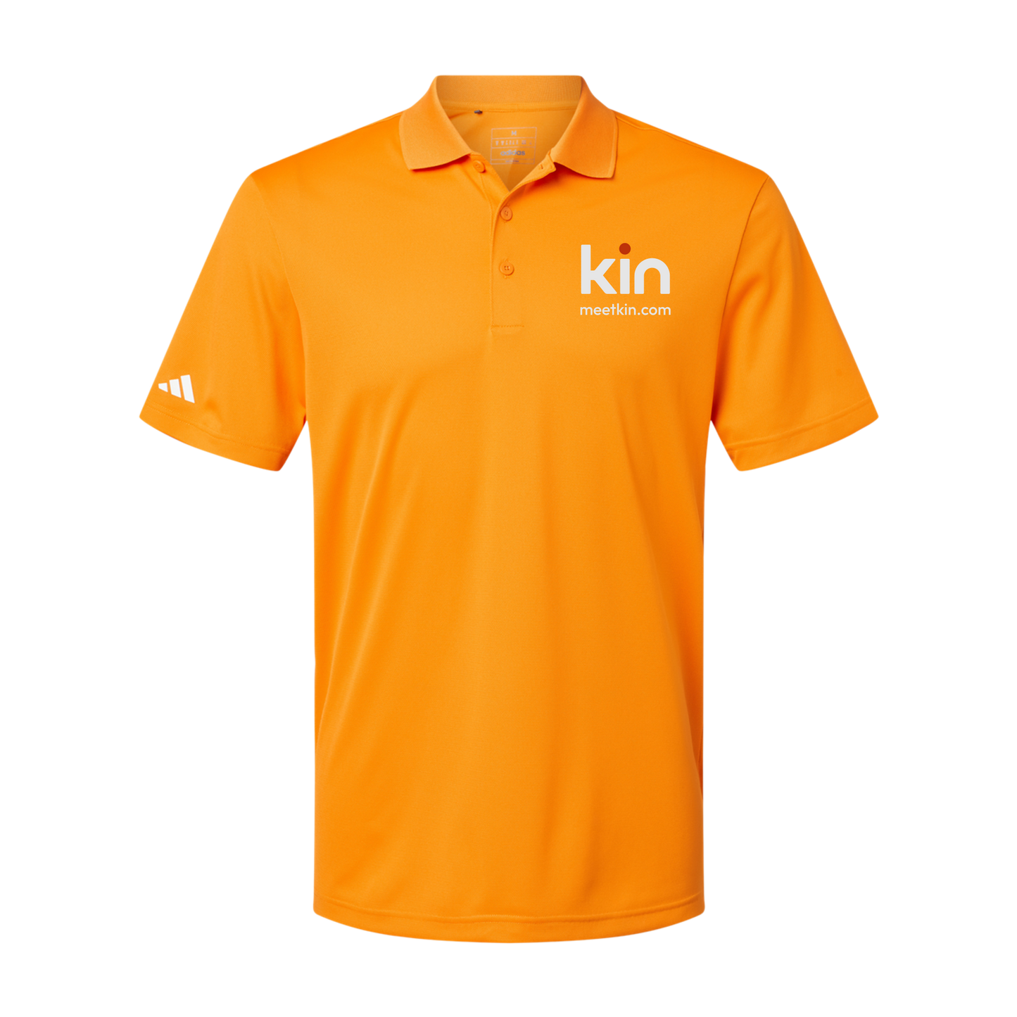 kin-adidas-mens-sport-polo-shirt-embroidery-leftchest-A430-brightorange-flat-front
