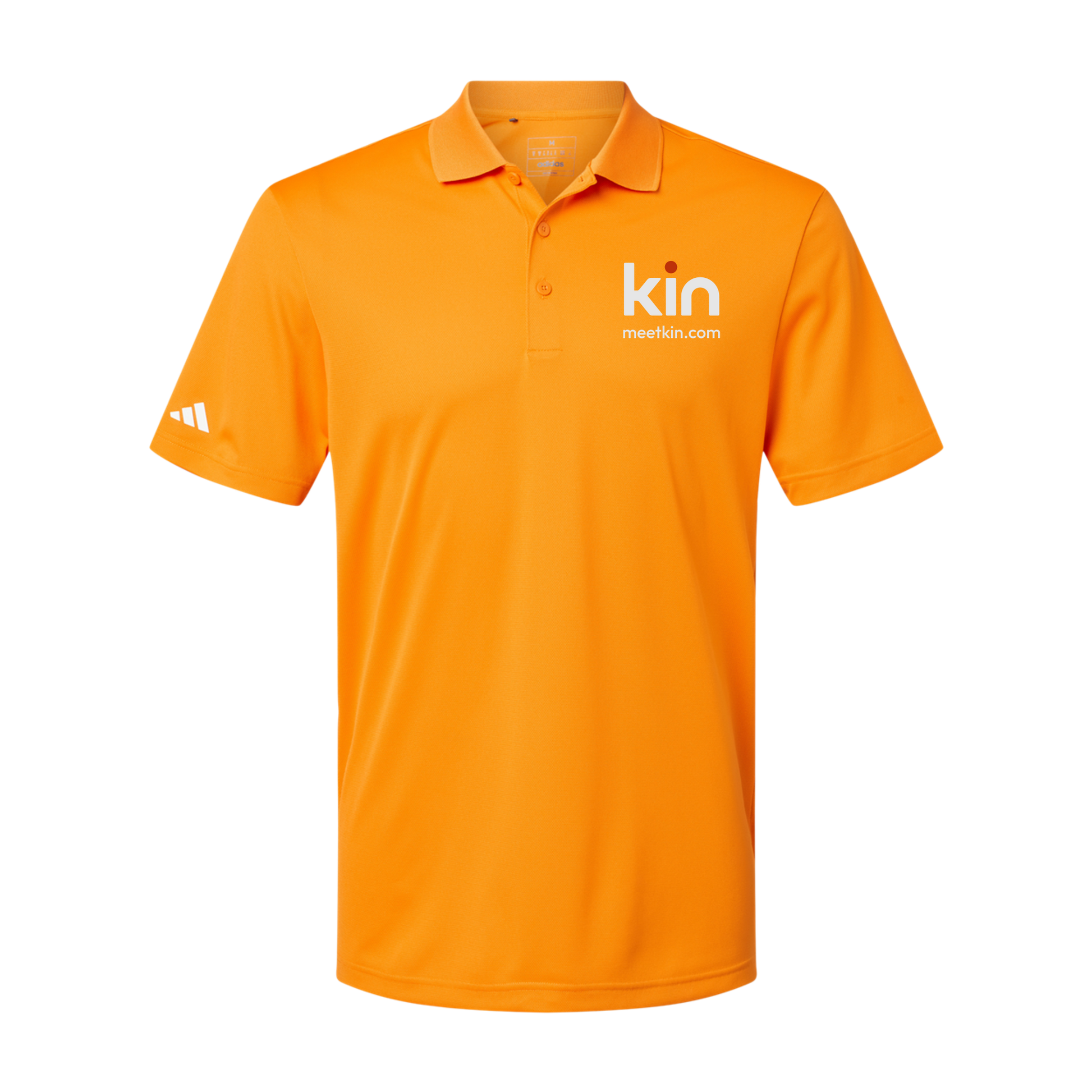 kin-adidas-mens-sport-polo-shirt-embroidery-leftchest-A430-brightorange-flat-front