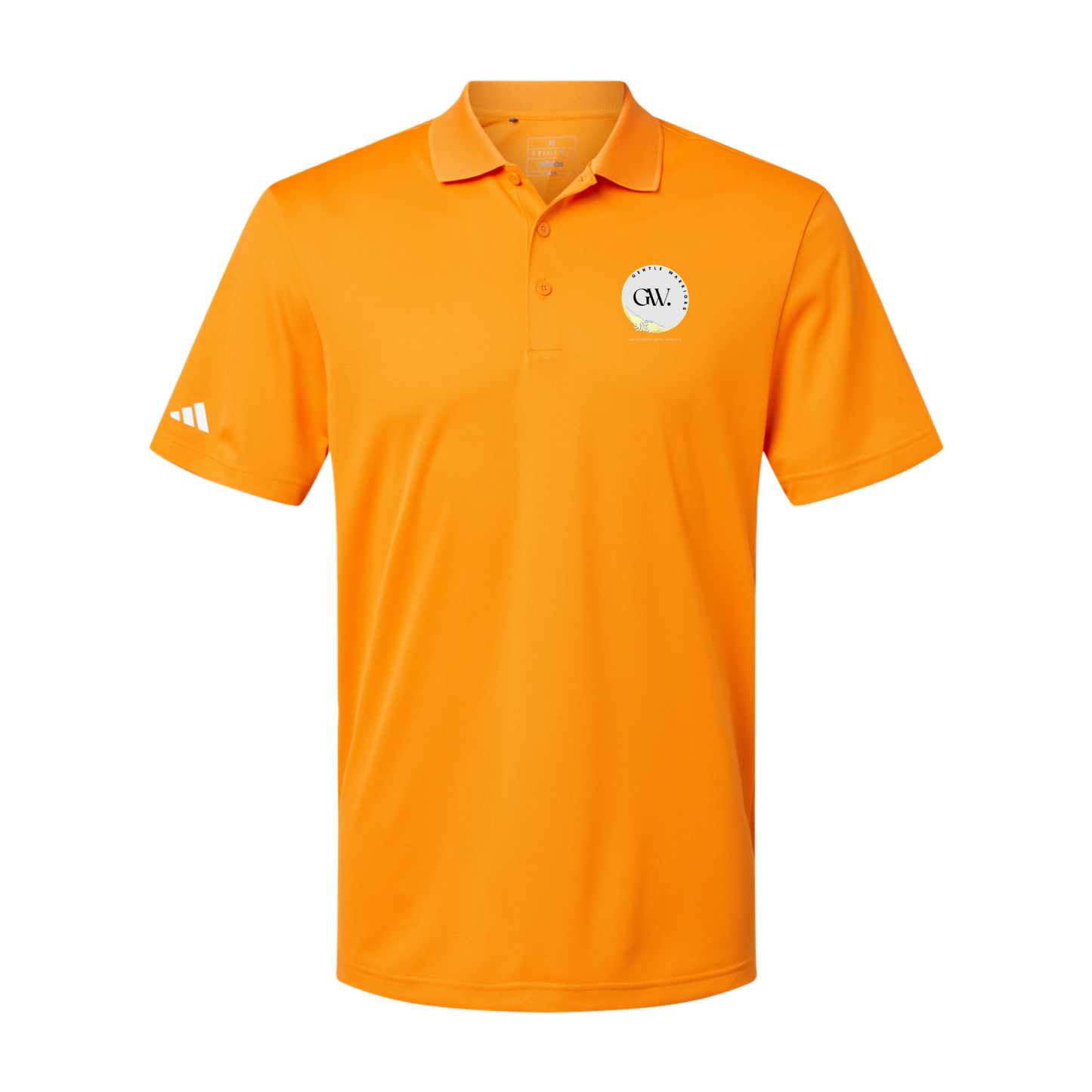 gentle-warriors-adidas-mens-sport-polo-shirt-embroidery-leftchest-A430-brightorange-flat-front