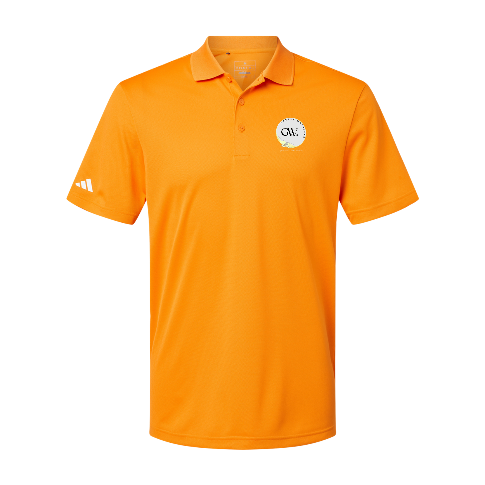 gentle-warriors-adidas-mens-sport-polo-shirt-embroidery-leftchest-A430-brightorange-flat-front