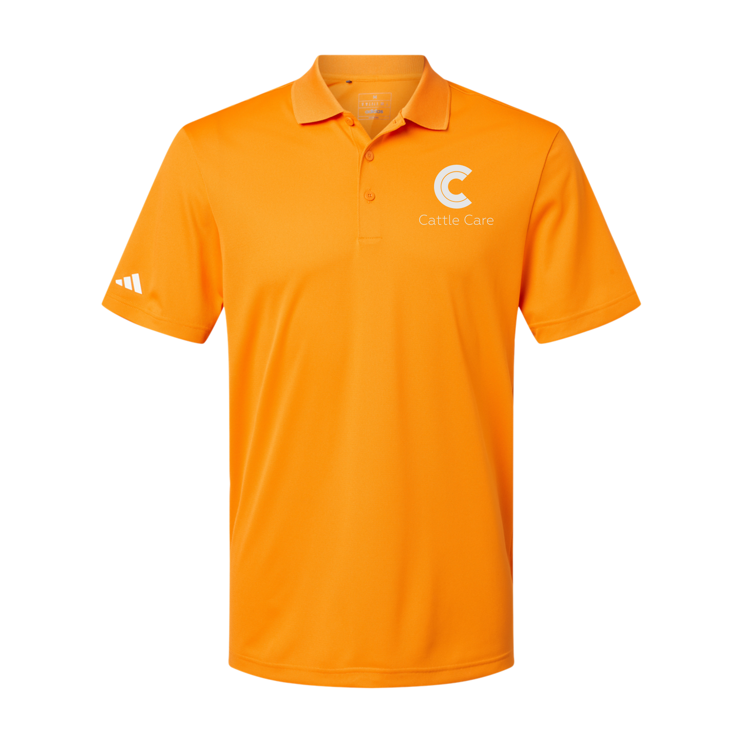 cattle-care-adidas-mens-sport-polo-shirt-embroidery-leftchest-A430-brightorange-flat-front