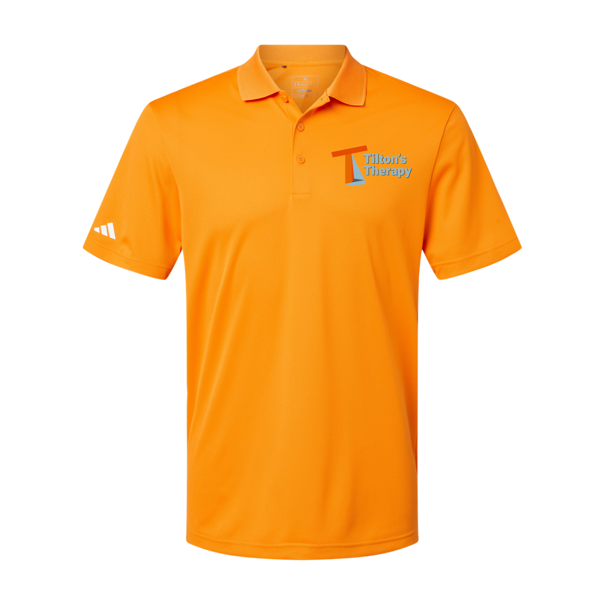tiltonstherapy-adidas-mens-sport-polo-shirt-embroidery-leftchest-A430-brightorange-flat-front