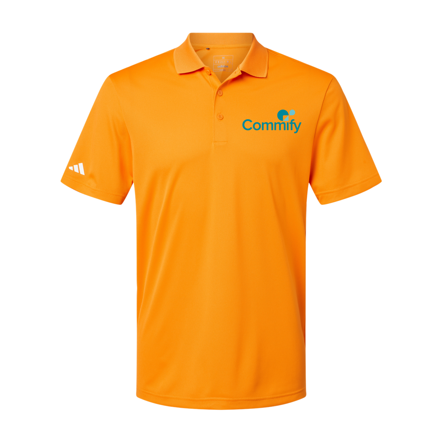 commify-adidas-mens-sport-polo-shirt-embroidery-leftchest-A430-brightorange-flat-front