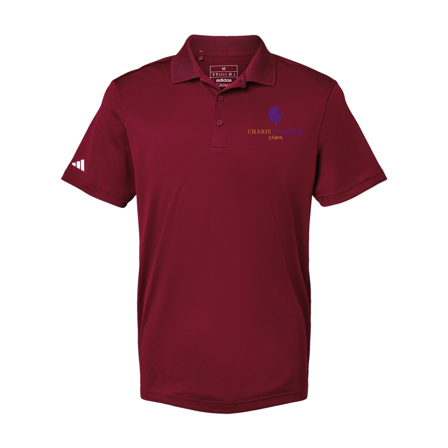 cahazleton-adidas-mens-sport-polo-shirt-embroidery-leftchest-A430-collegiateburgundy-flat-front