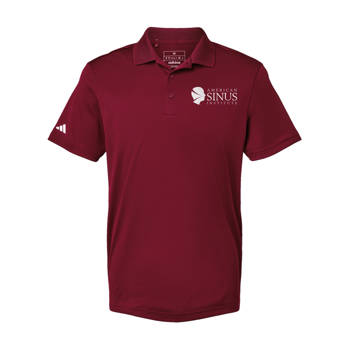 americansinus-adidas-mens-sport-polo-shirt-embroidery-leftchest-A430-collegiateburgundy-flat-front