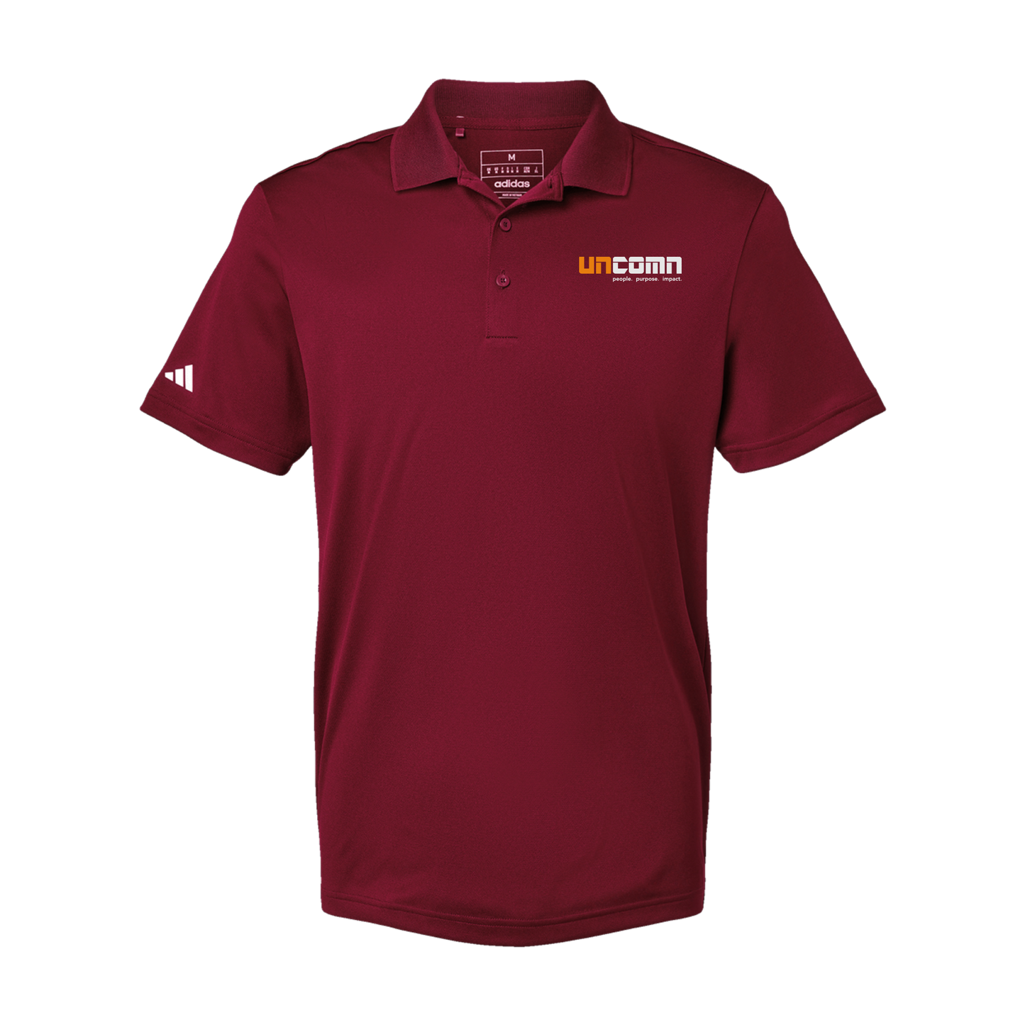 uncomn-adidas-mens-sport-polo-shirt-embroidery-leftchest-A430-collegiateburgundy-flat-front